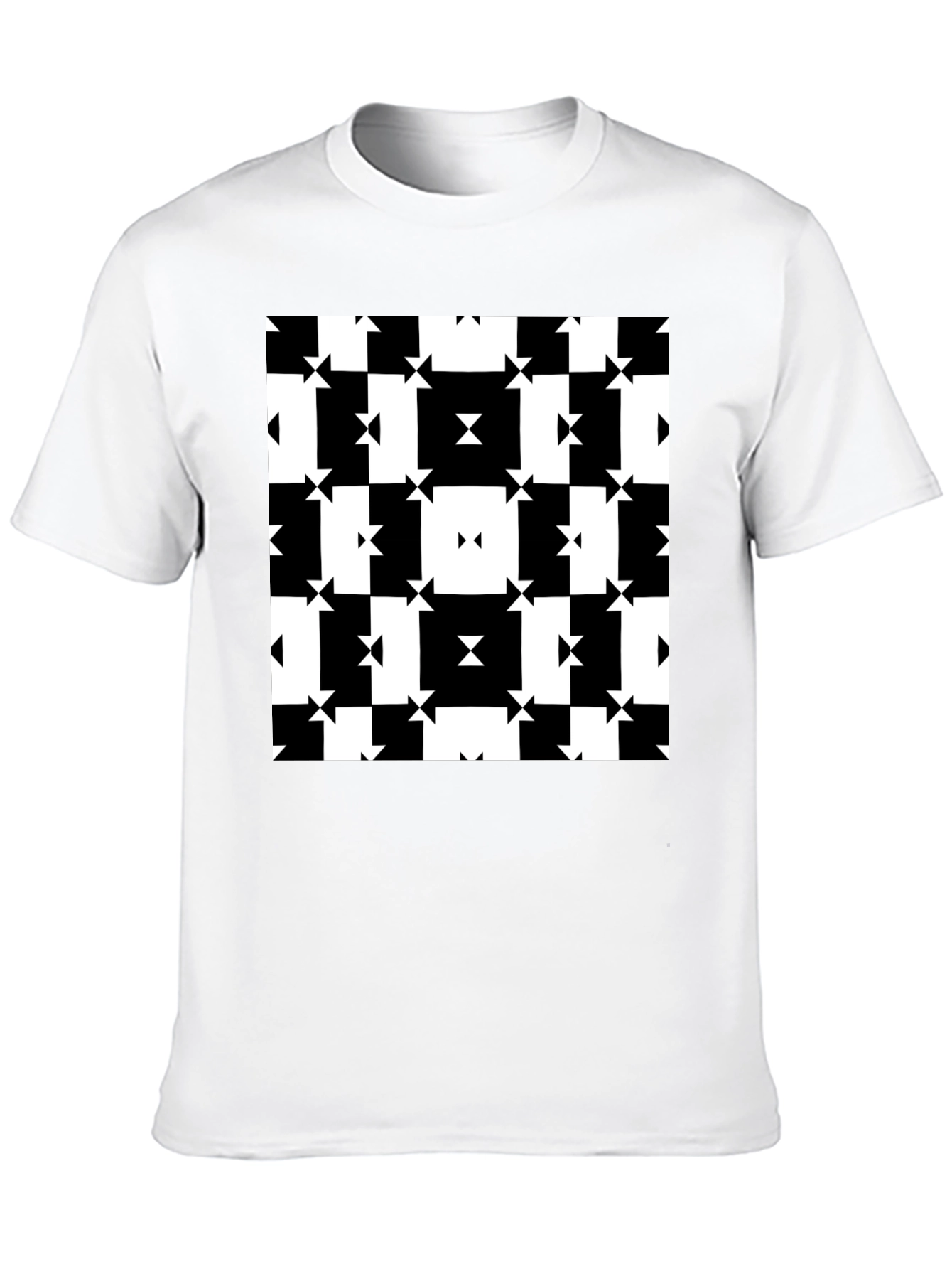 Geometric Pattern Tee - Modern Black & White Design