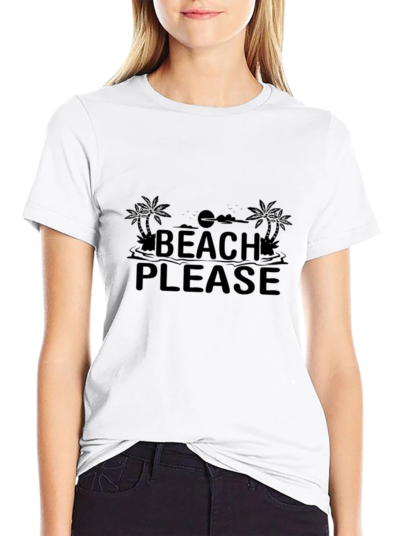 Beach Please Graphic Tee - Black Unisex T-Shirt