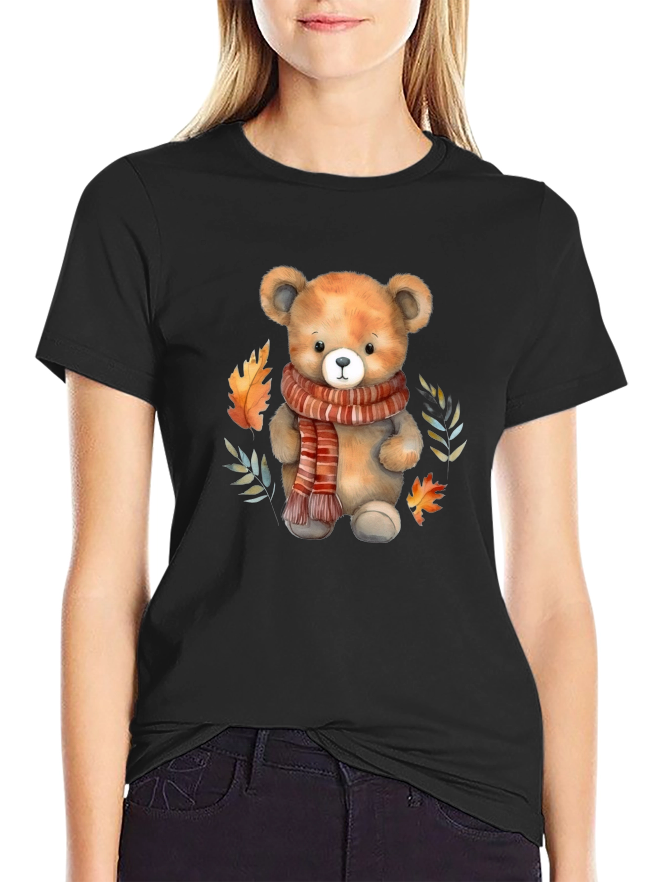Teddy Bear Fall Leaves T-Shirt