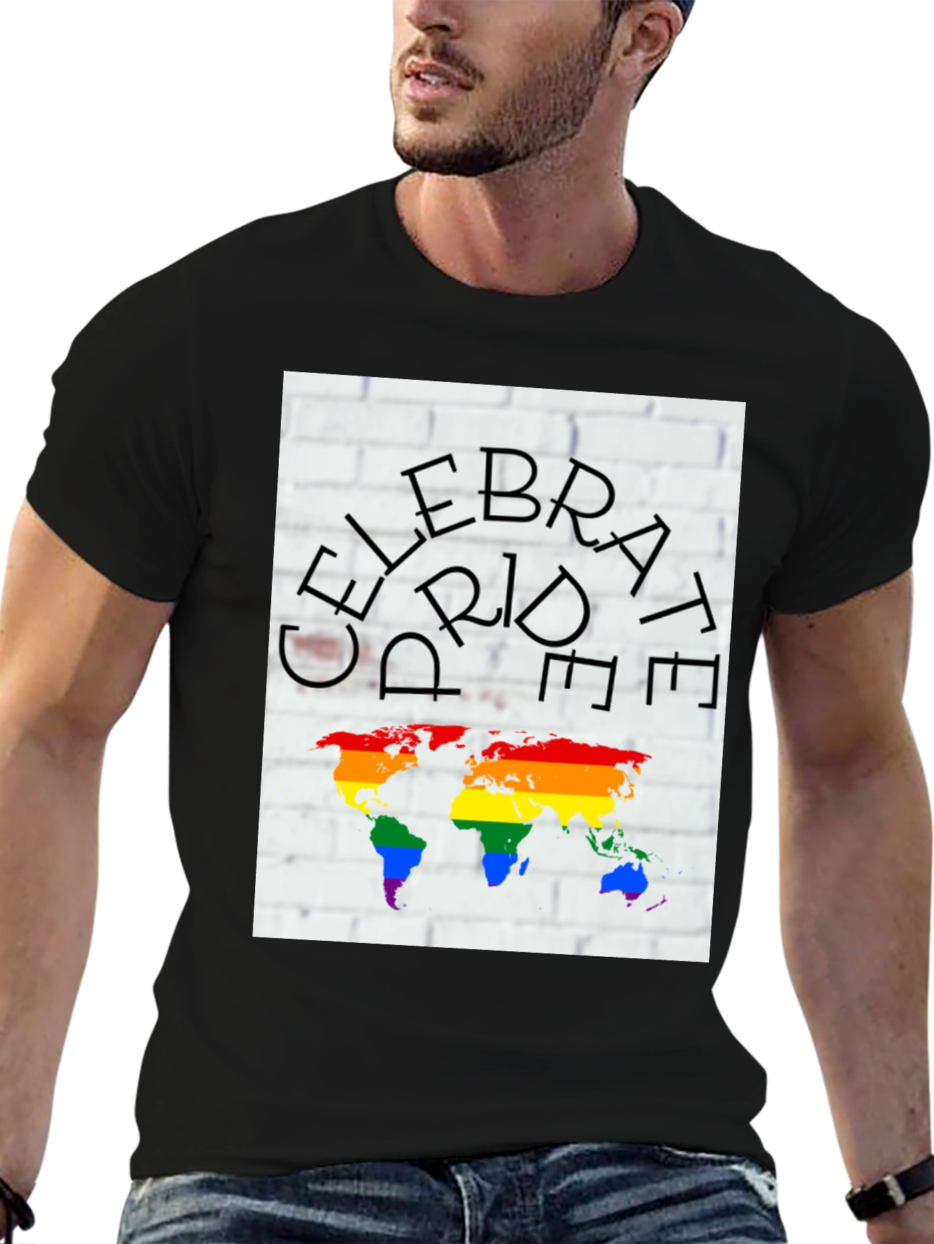 Celebrate Pride Rainbow World Map T-Shirt