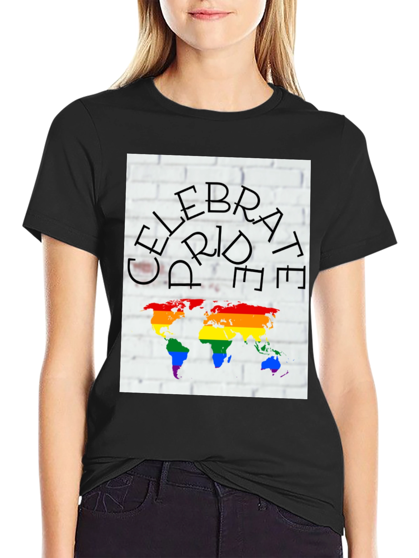 Celebrate Pride Rainbow World Map T-Shirt