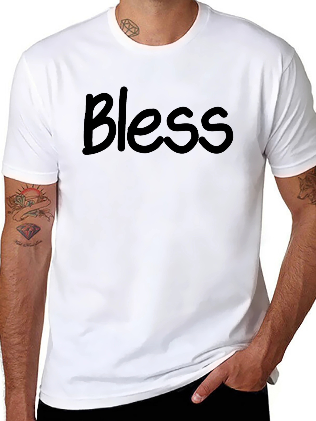 Bless Graphic Tee - Stylish Mens Black T-Shirt