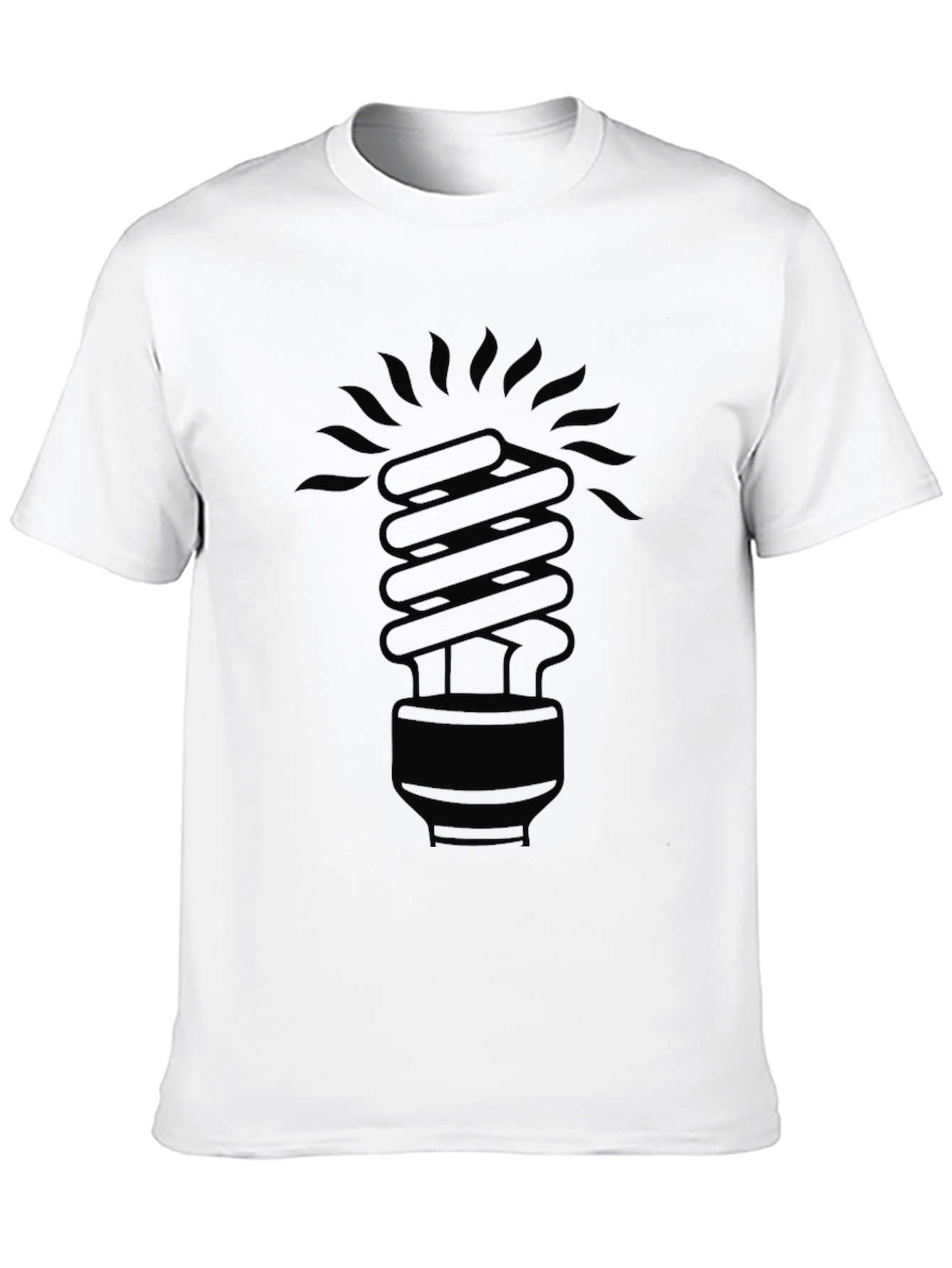 Mens Black CFL Lightbulb Graphic T-Shirt