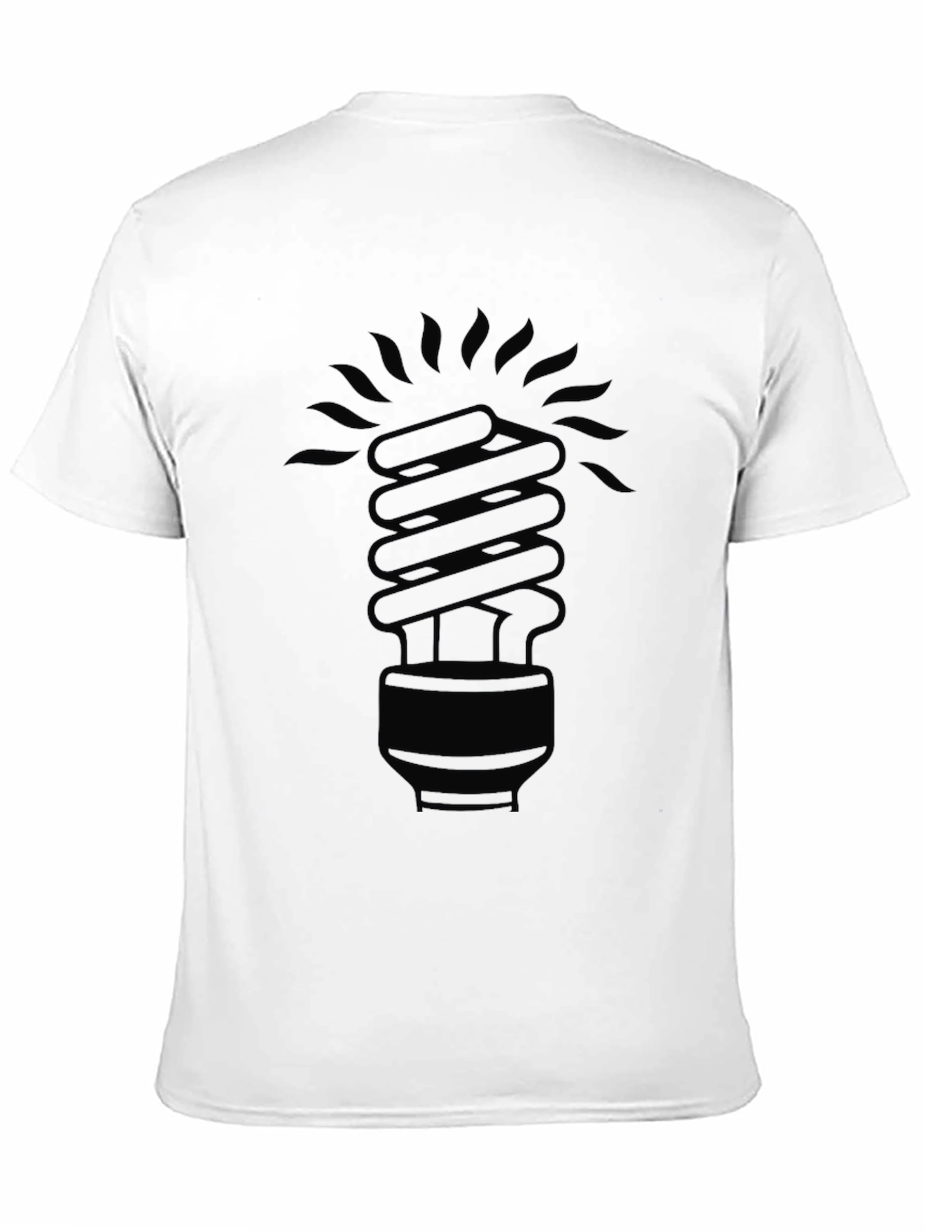 Mens Black CFL Lightbulb Graphic T-Shirt