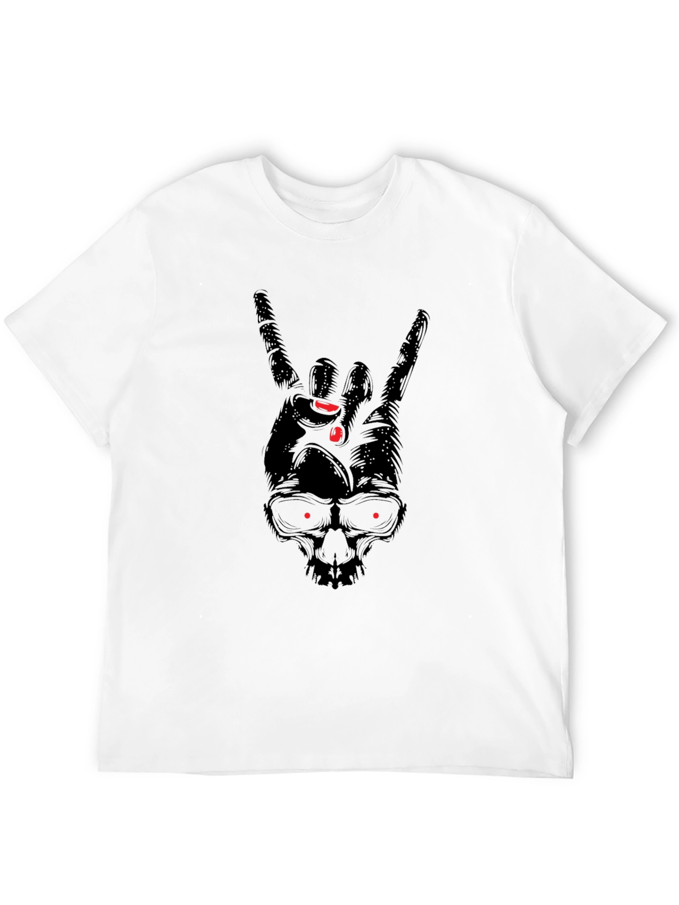 Rock On Skull T-Shirt - Black Graphic Tee