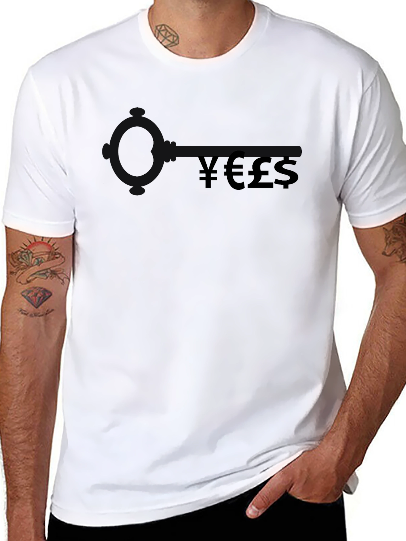 Currency Symbol T-Shirt - Black Cotton Tee