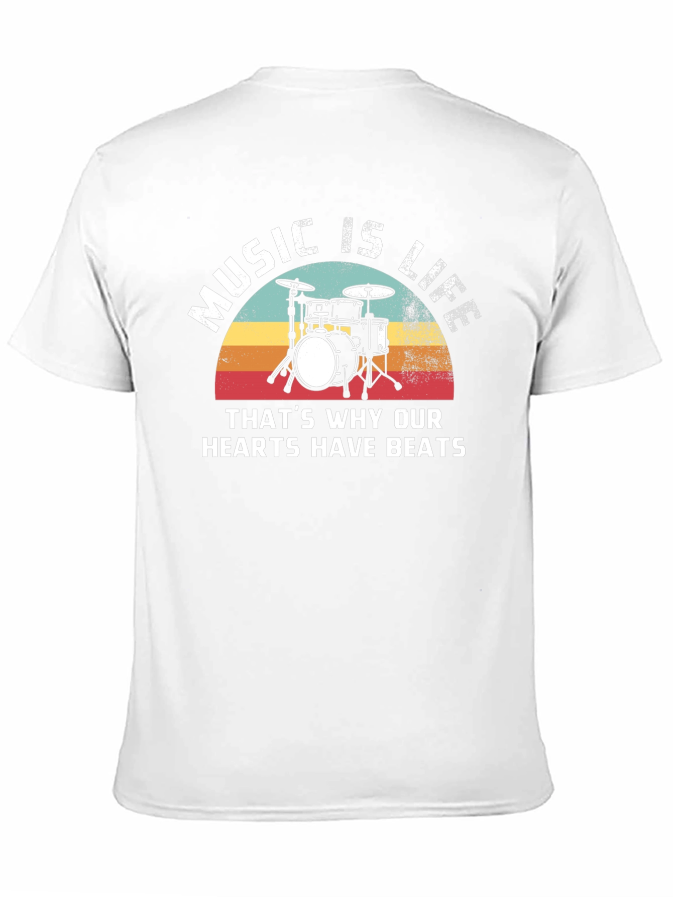 Music Is Life Drum Kit Graphic T-Shirt