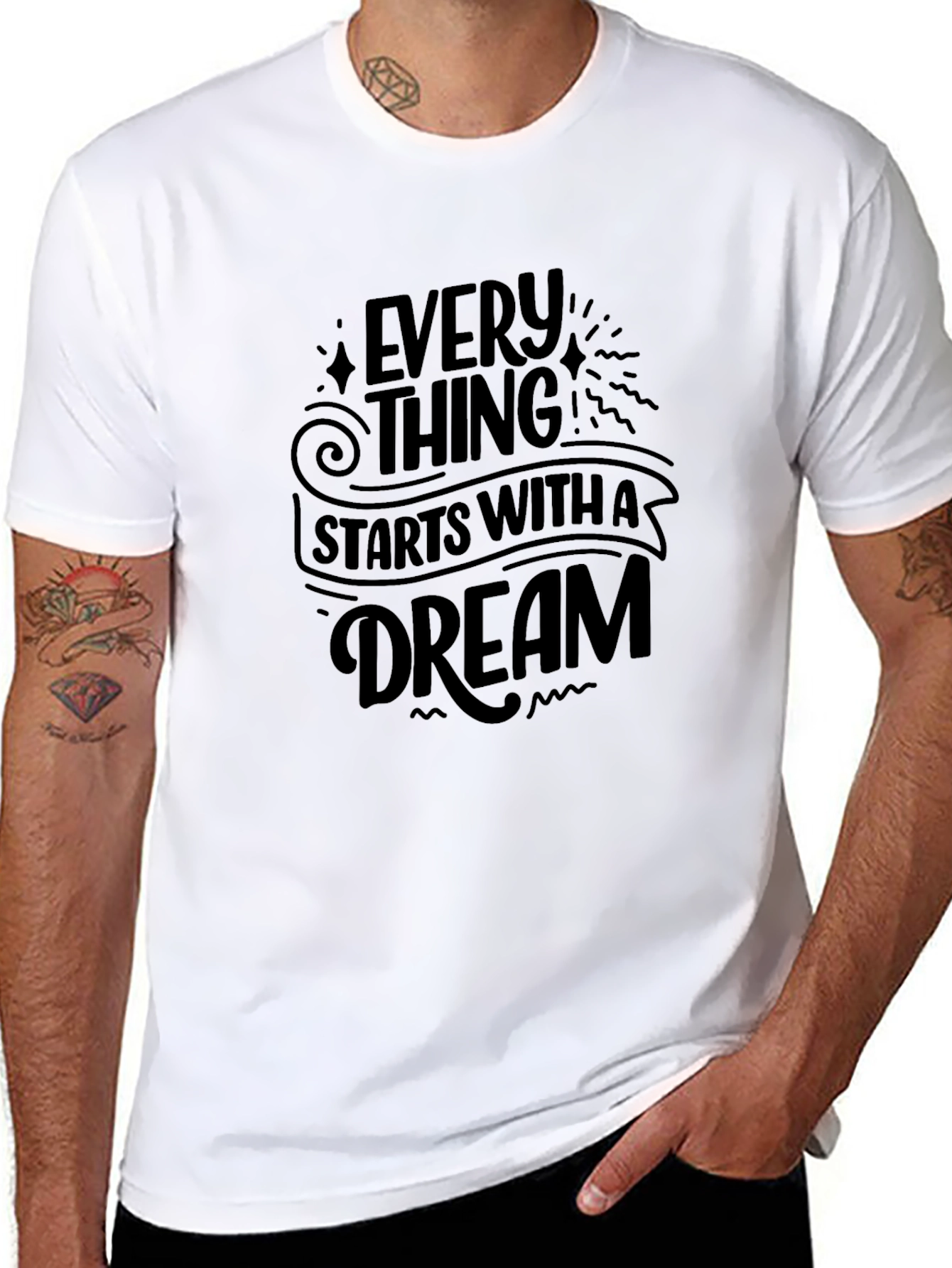 Dreamers Black T-Shirt: Every Thing Starts With A Dream
