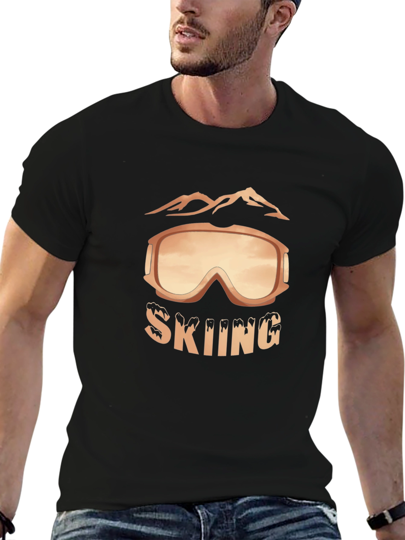 Skiing Graphic Tee - Mountain Goggles Design