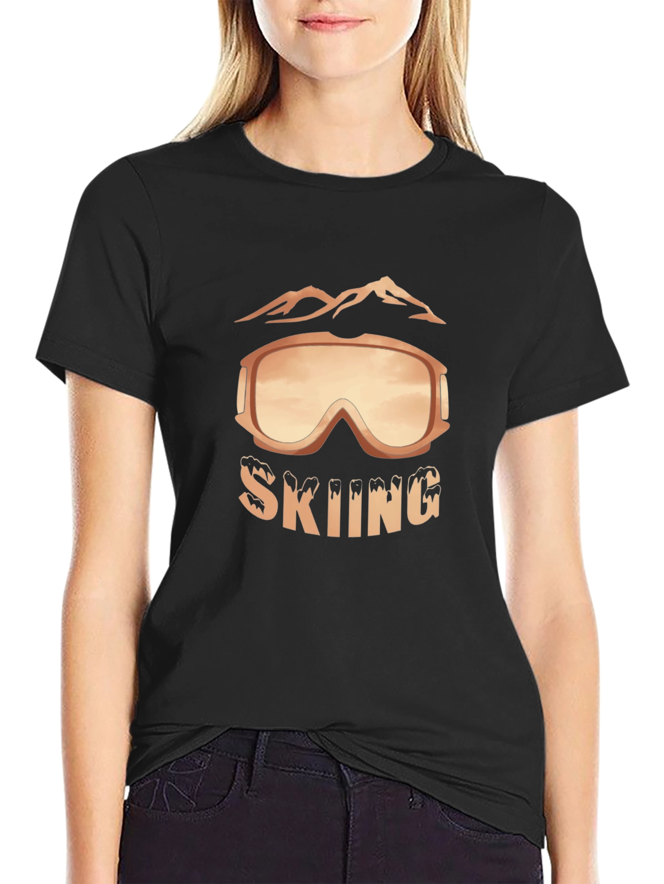 Skiing Graphic Tee - Mountain Goggles Design