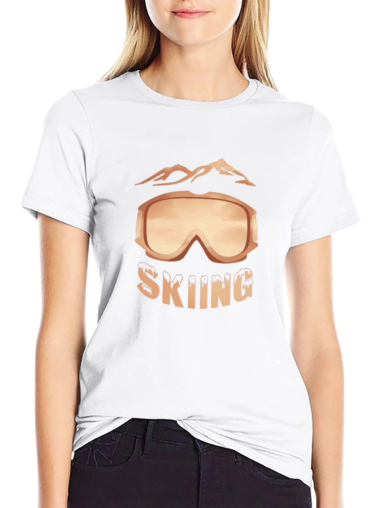 Skiing Graphic Tee - Mountain Goggles Design
