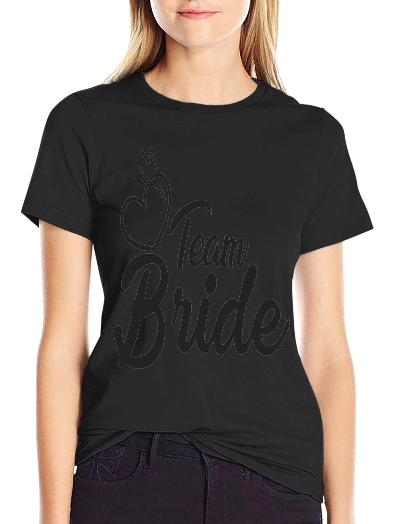 Team Bride Black T-Shirt - Bridal Party Apparel