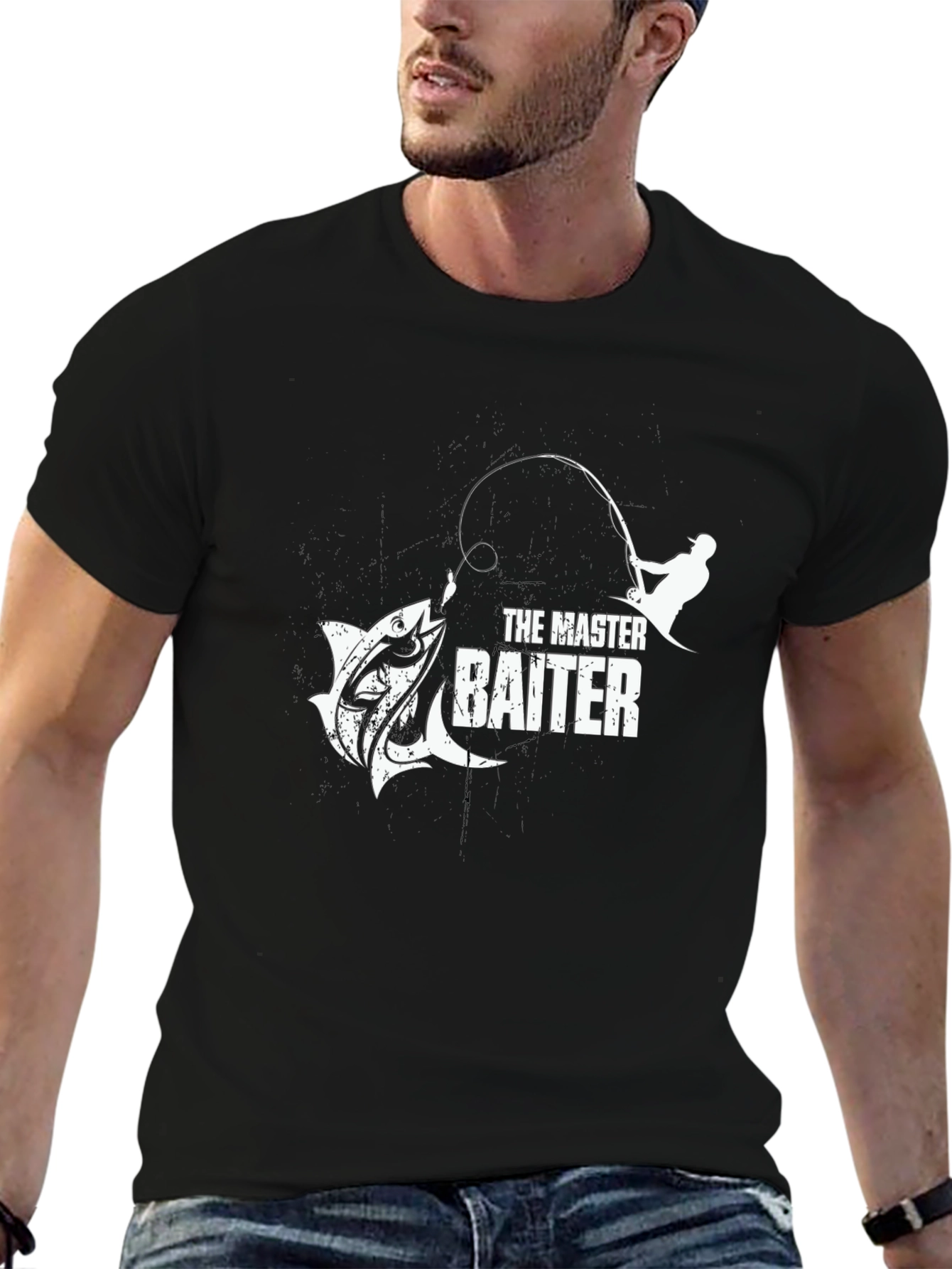 The Master Baiter Fishing T-Shirt - Black Graphic Tee