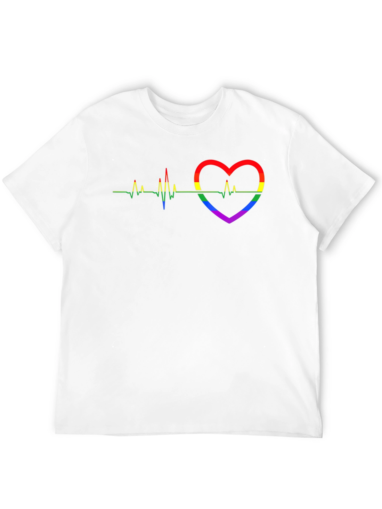 Pride Heartbeat Graphic Tee - Black Cotton T-Shirt