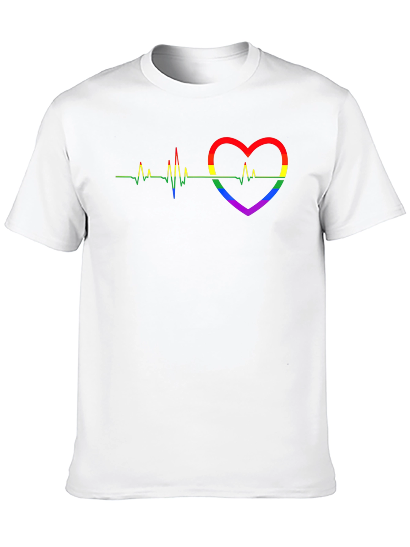 Pride Heartbeat Graphic Tee - Black Cotton T-Shirt