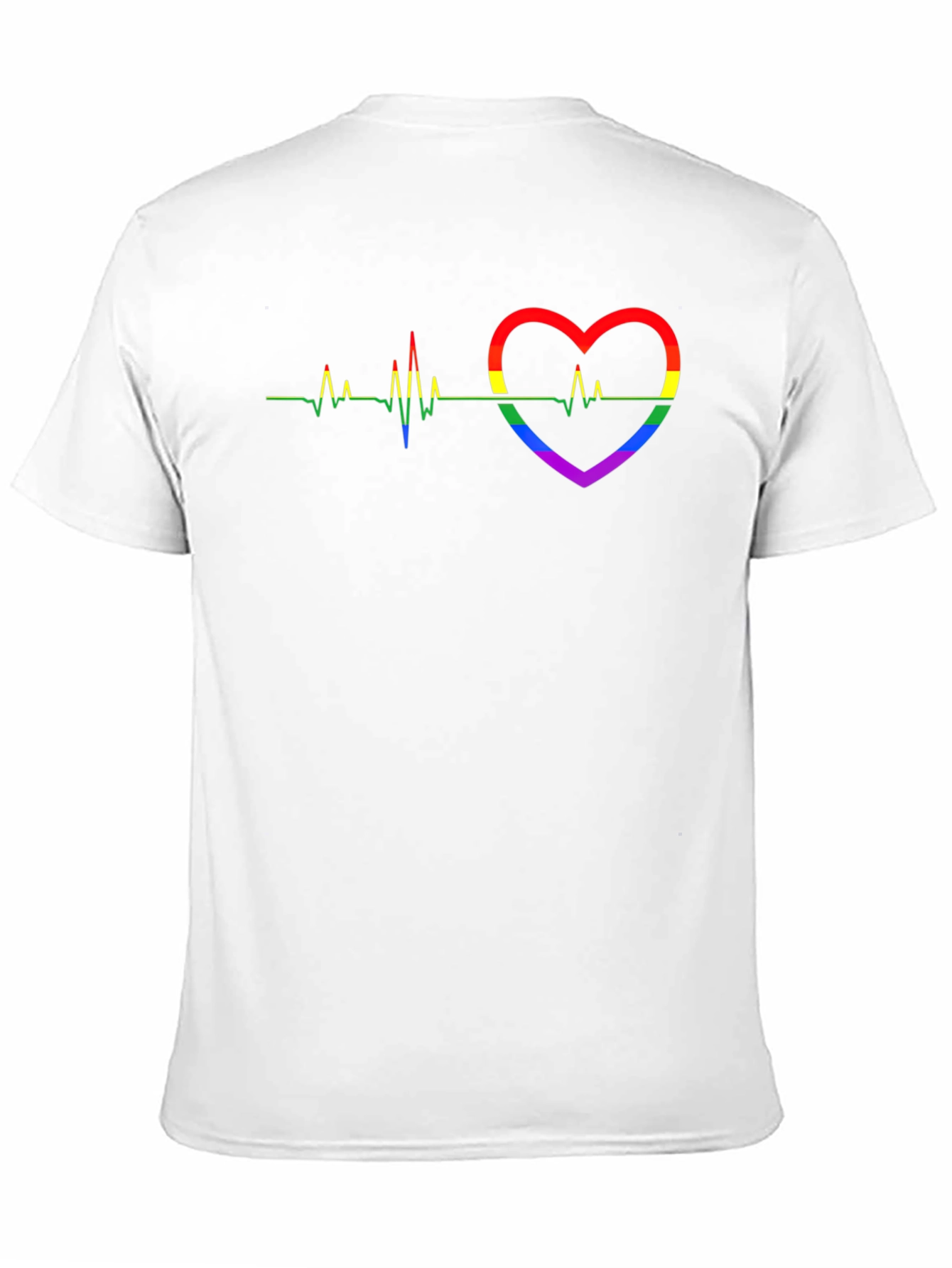 Pride Heartbeat Graphic Tee - Black Cotton T-Shirt