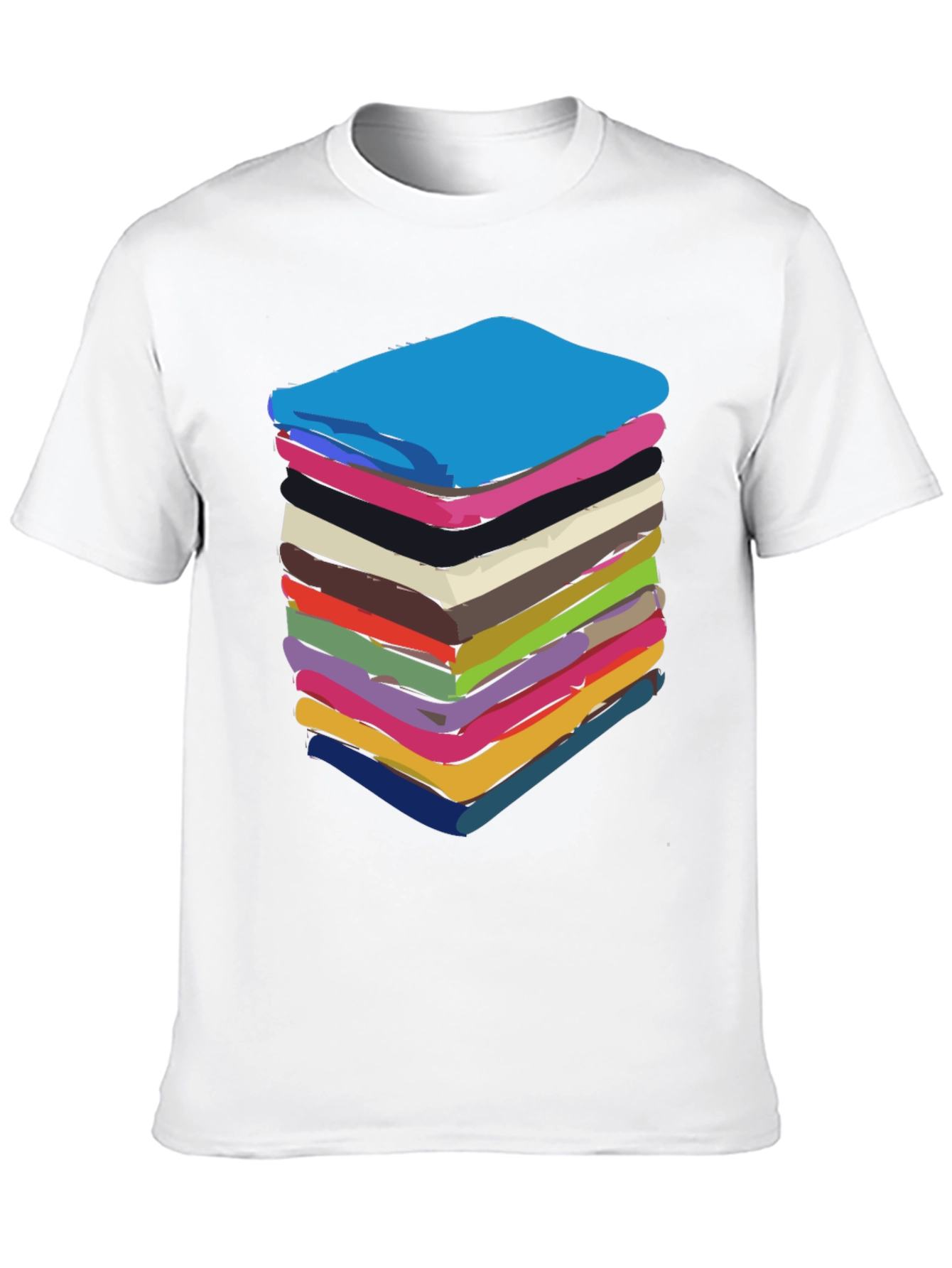 Stack of Towels Graphic Black Tee