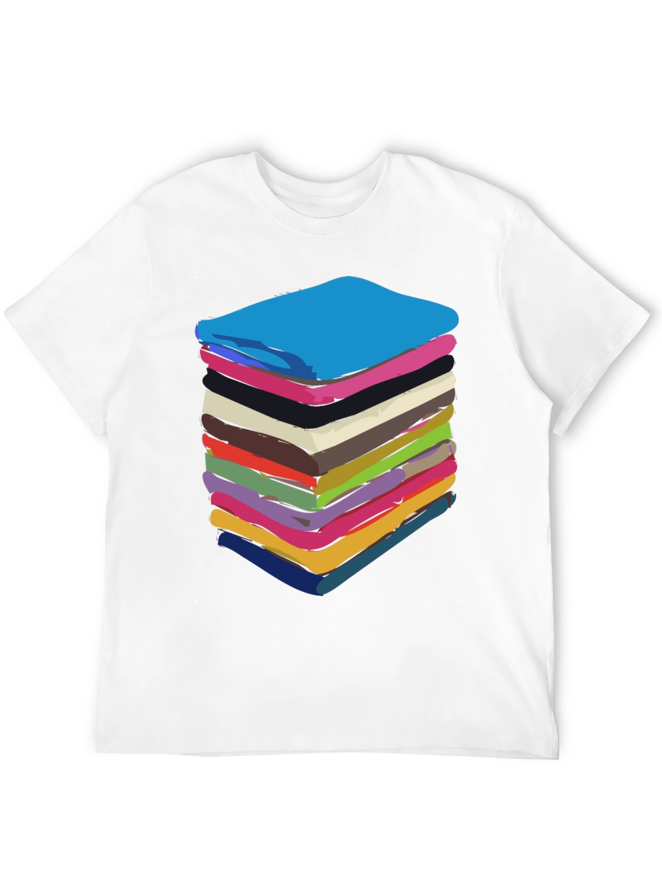 Stack of Towels Graphic Black Tee