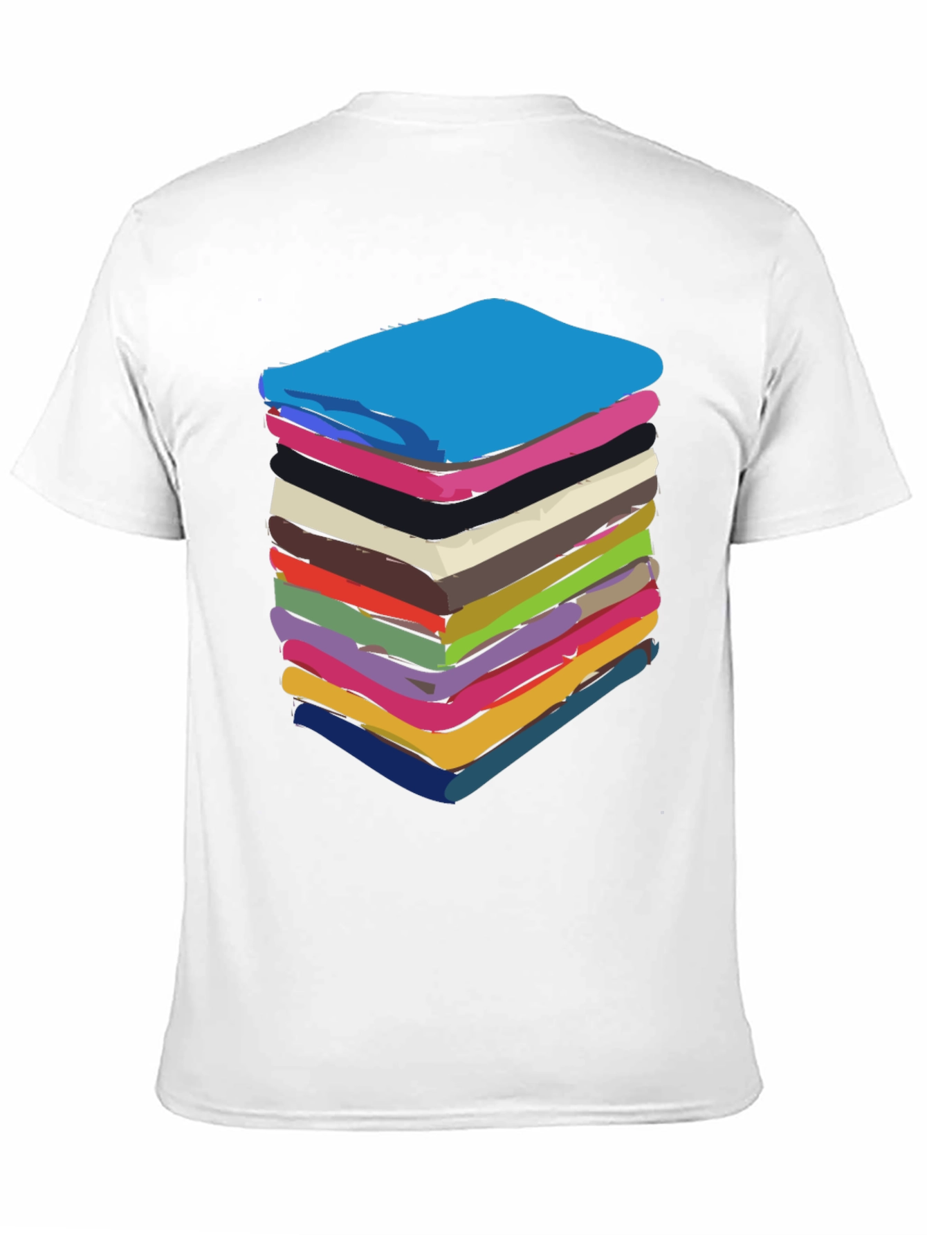 Stack of Towels Graphic Black Tee