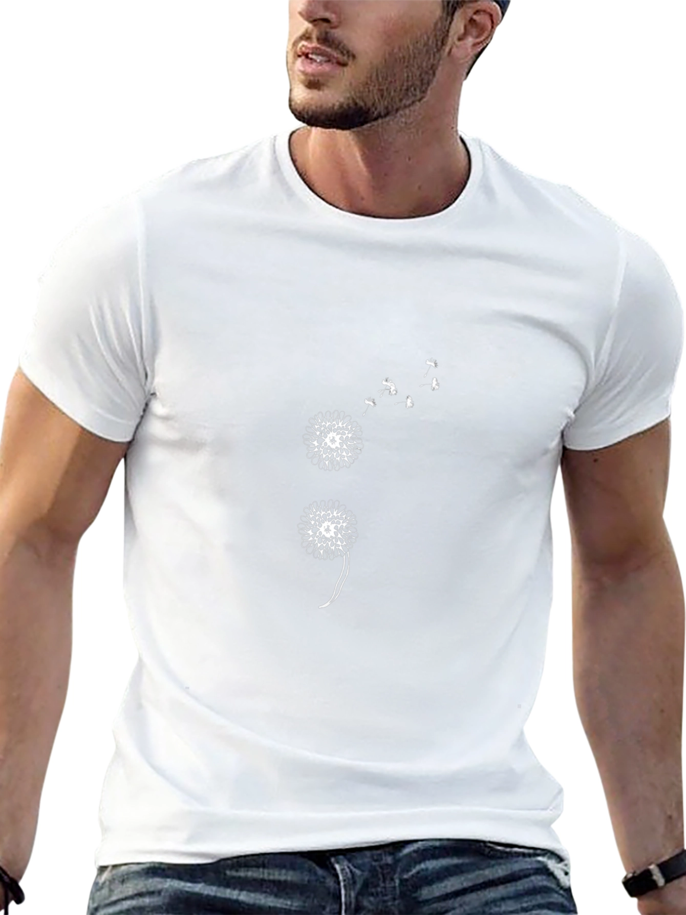 Black Semicolon Dandelion Graphic T-Shirt