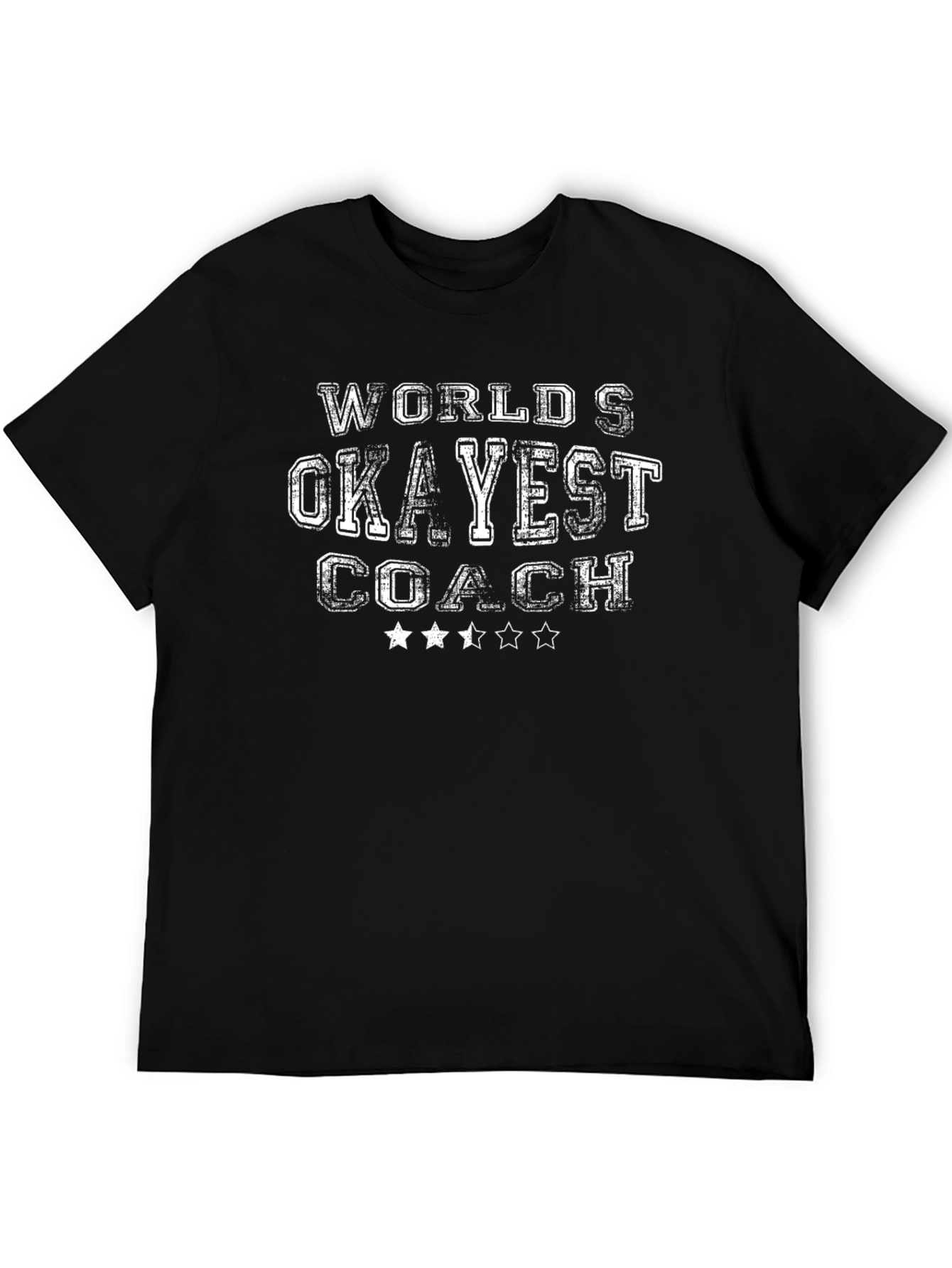 Worlds Okayest Coach Black Cotton T-Shirt