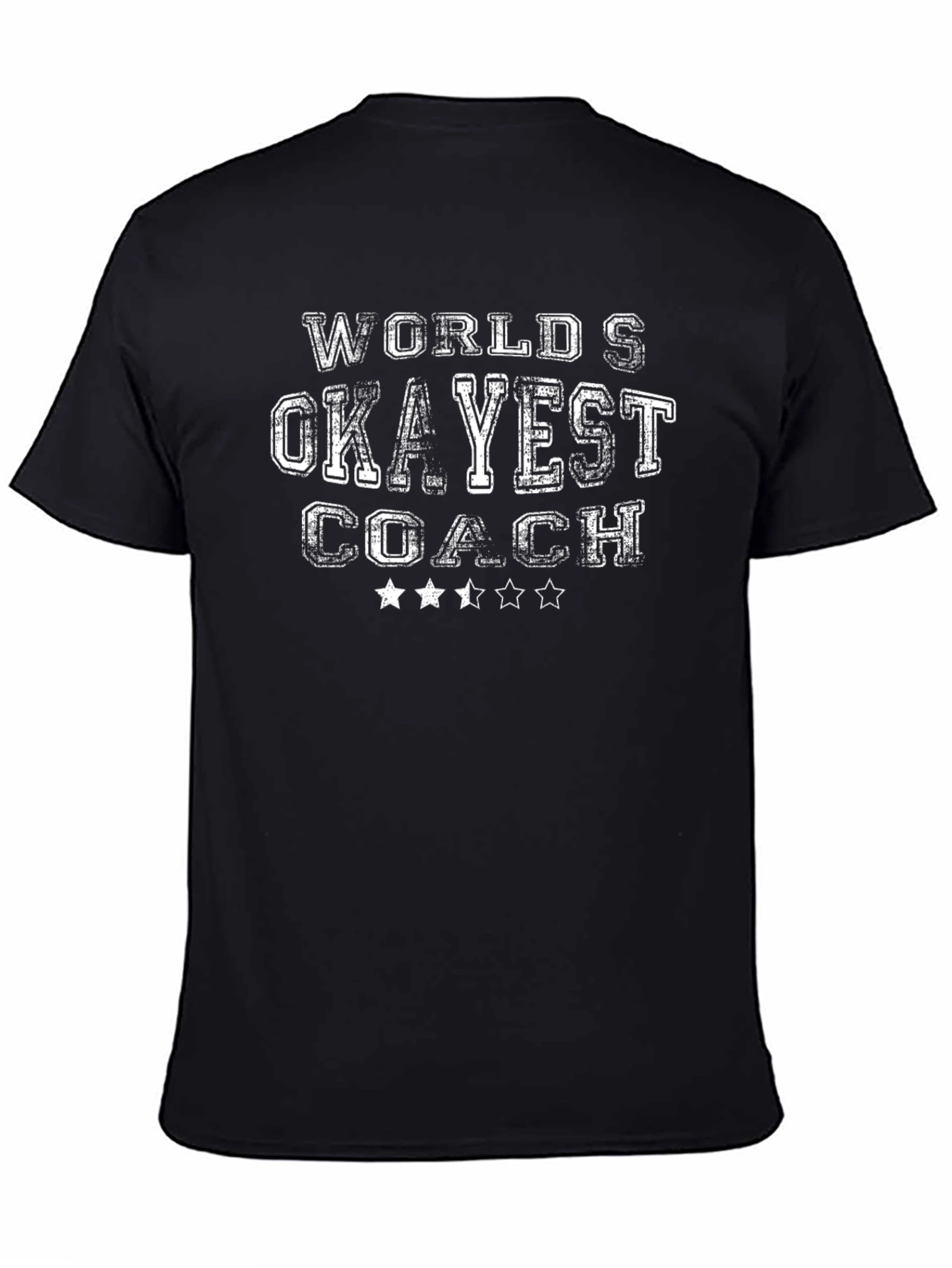 Worlds Okayest Coach Black Cotton T-Shirt