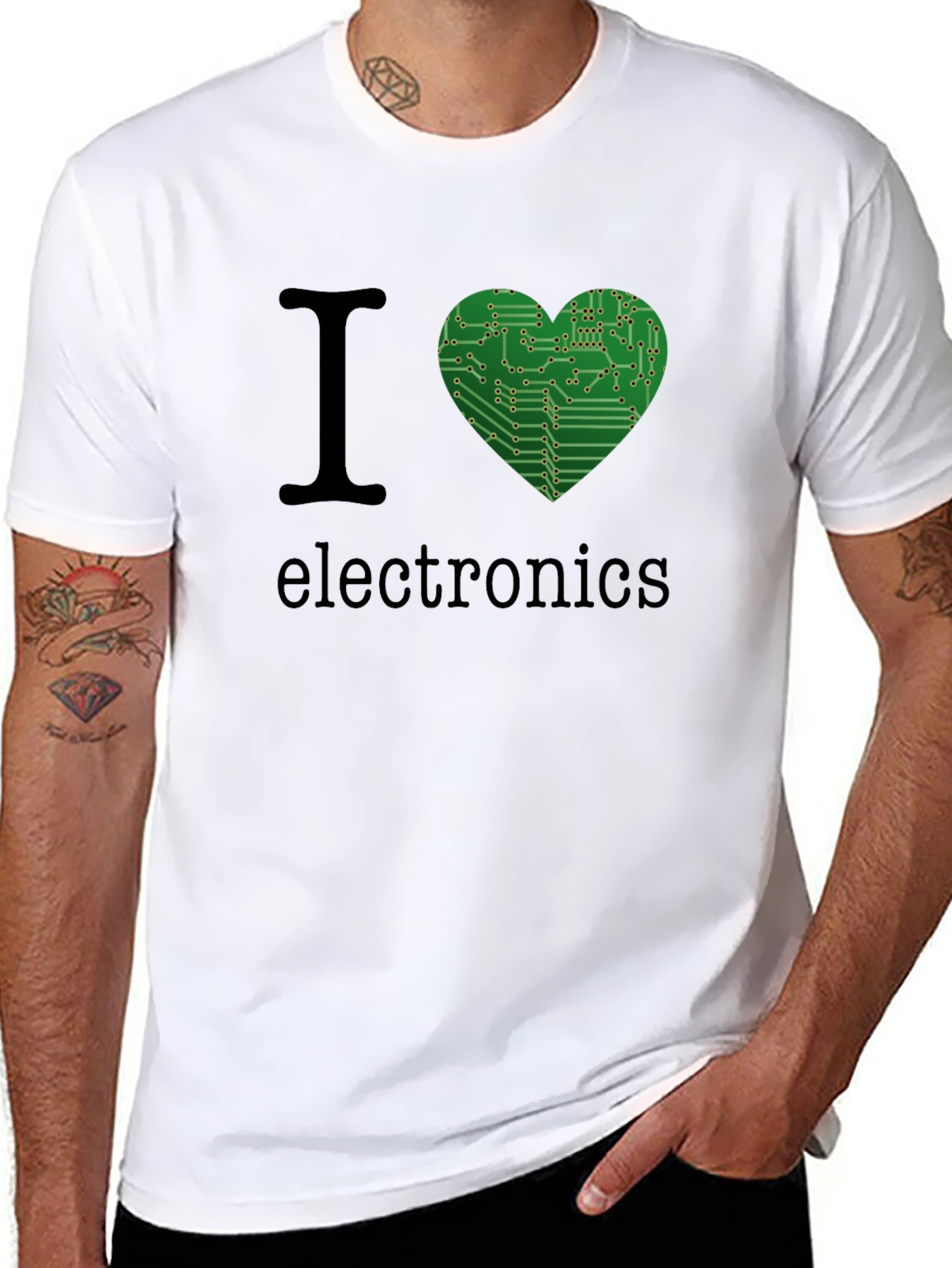 I Heart Electronics T-Shirt - Circuit Board Design