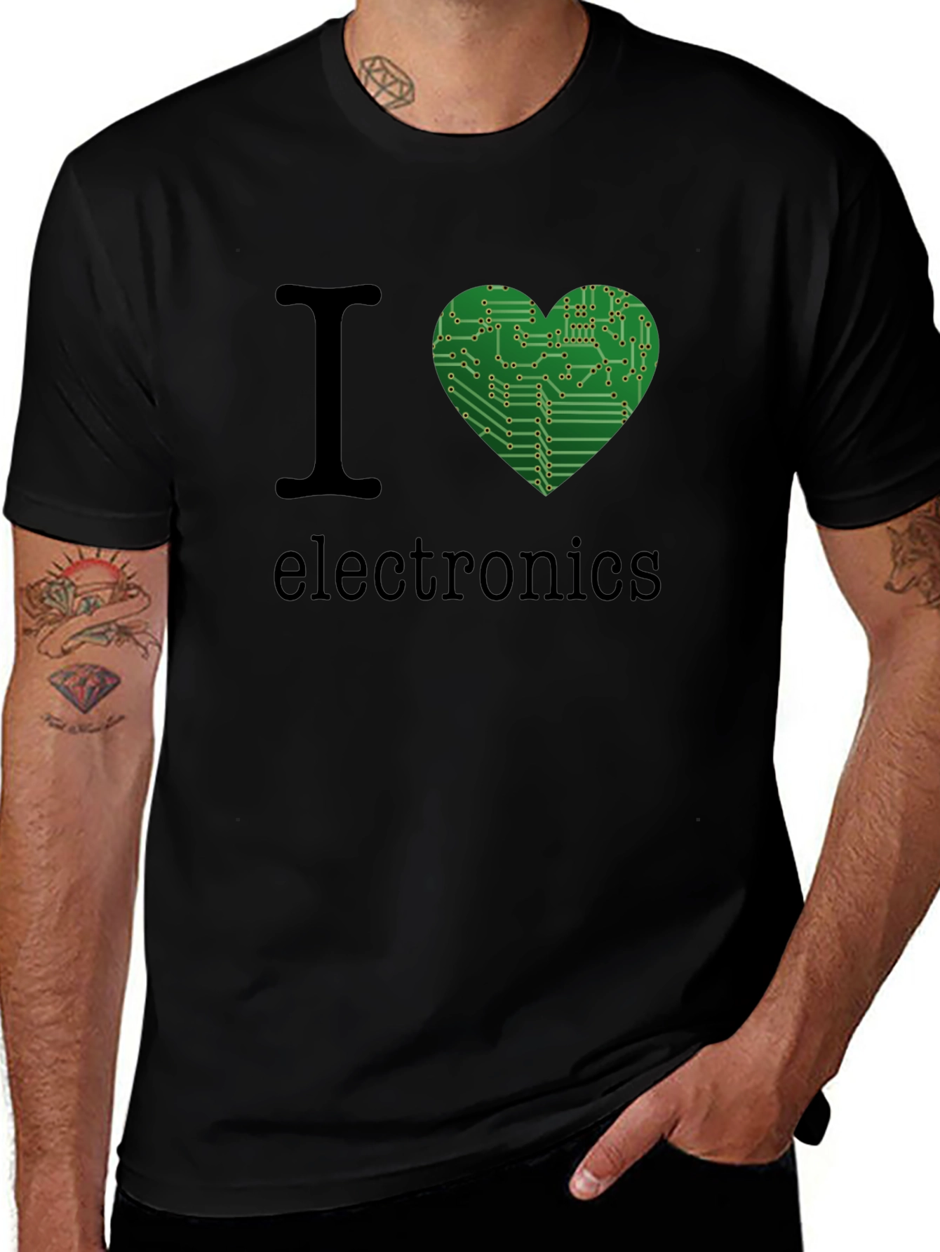 I Heart Electronics T-Shirt - Circuit Board Design