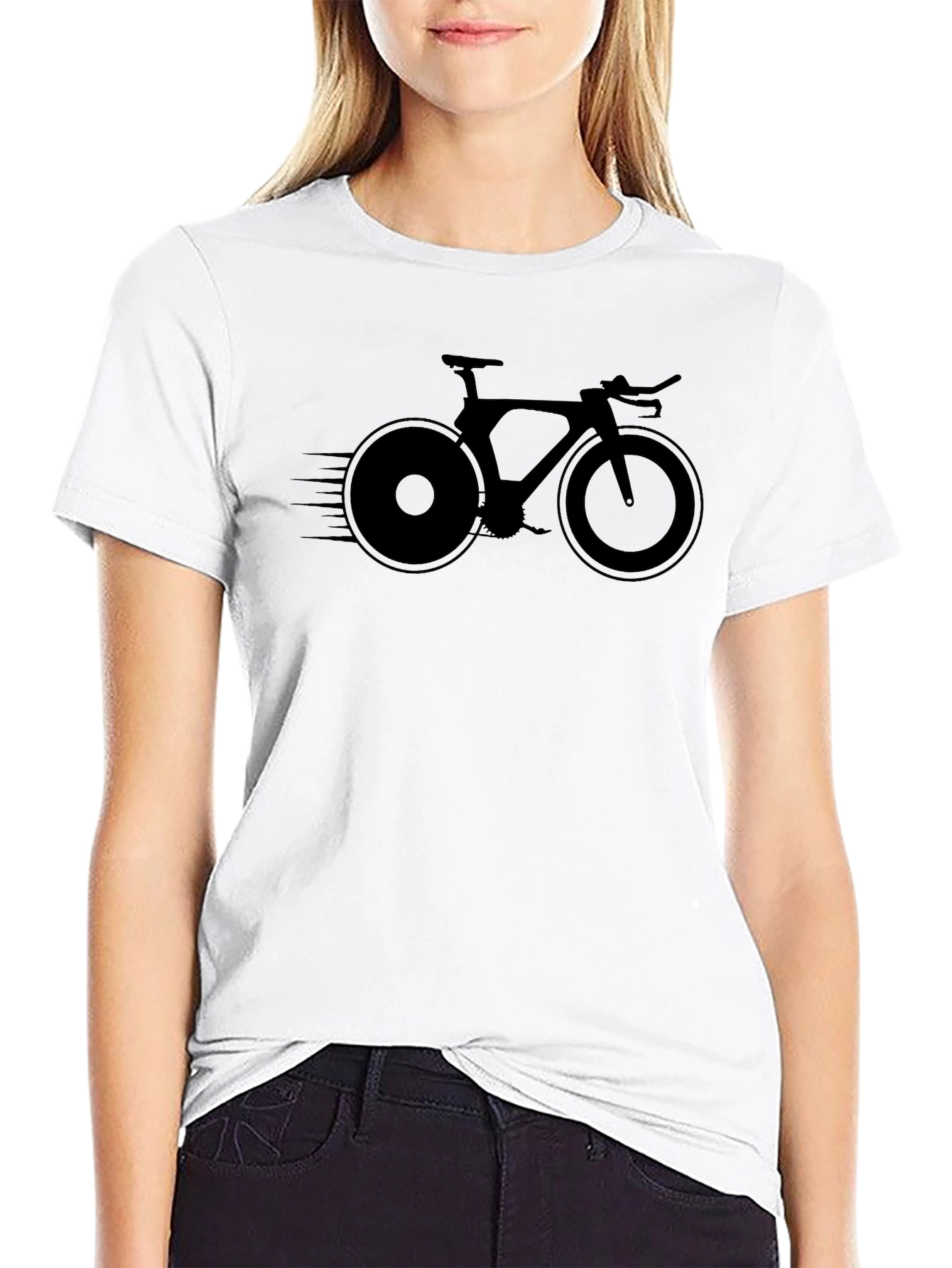 Speed Bike Graphic Tee - Black Cotton Blend