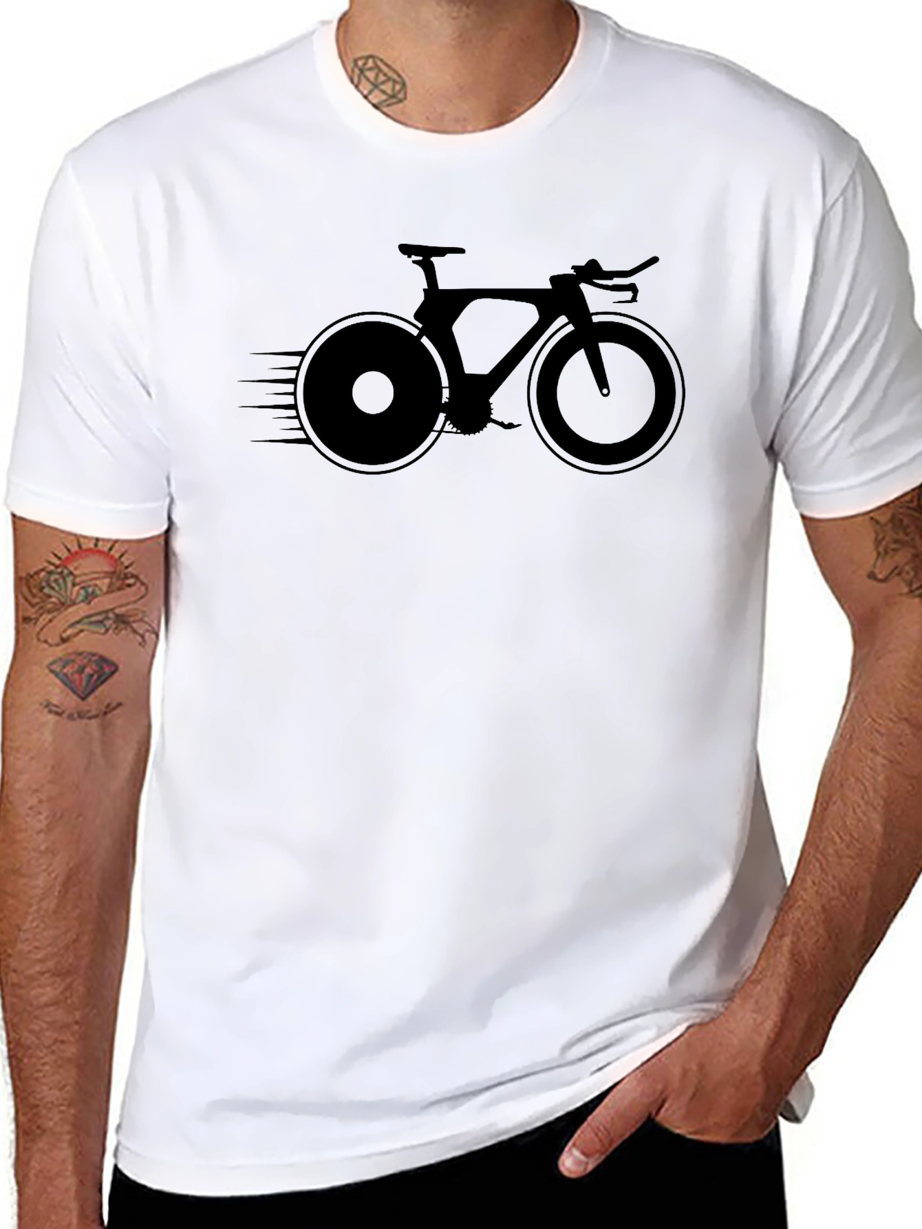 Speed Bike Graphic Tee - Black Cotton Blend