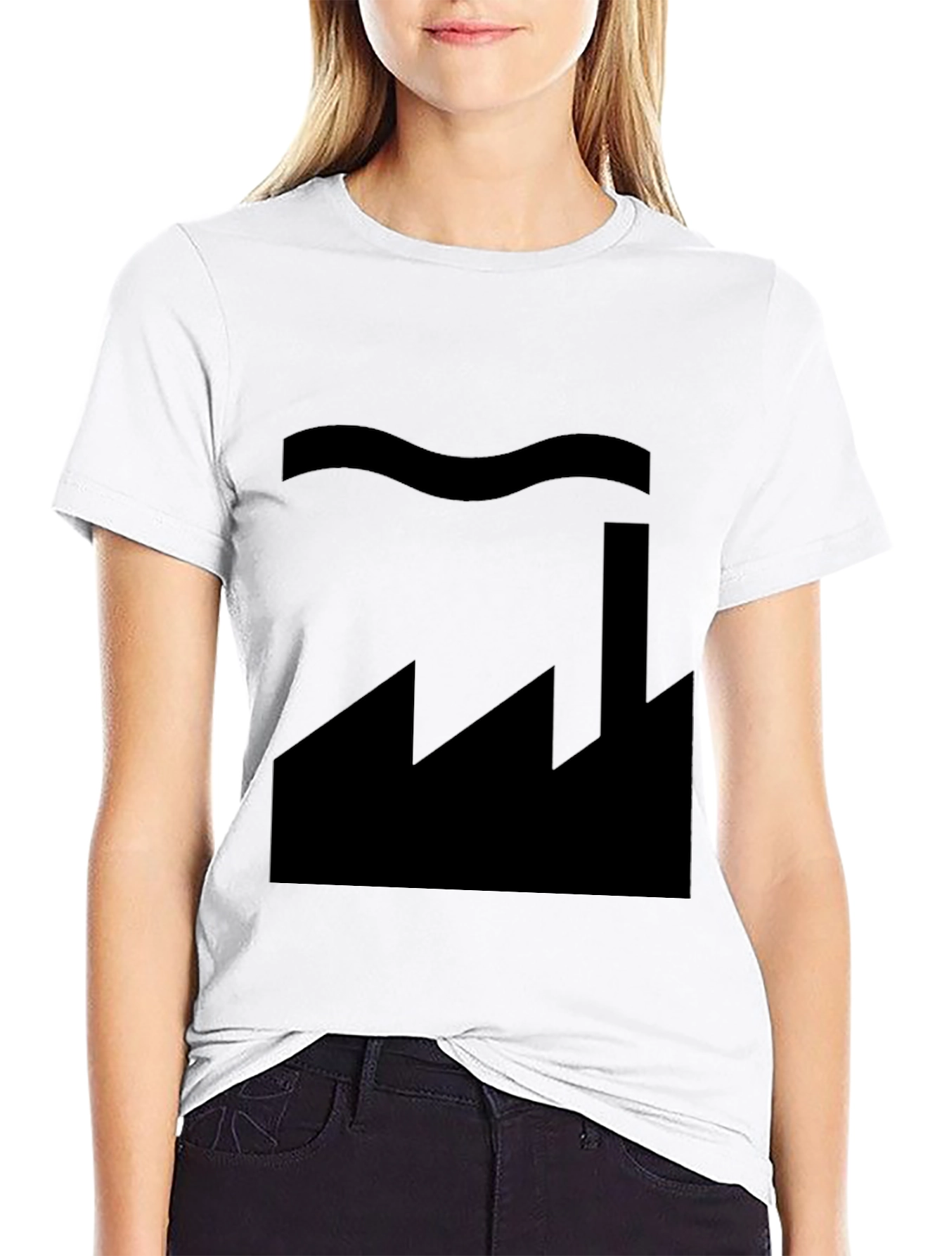 Factory Silhouette Graphic Tee - Soft Cotton Blend