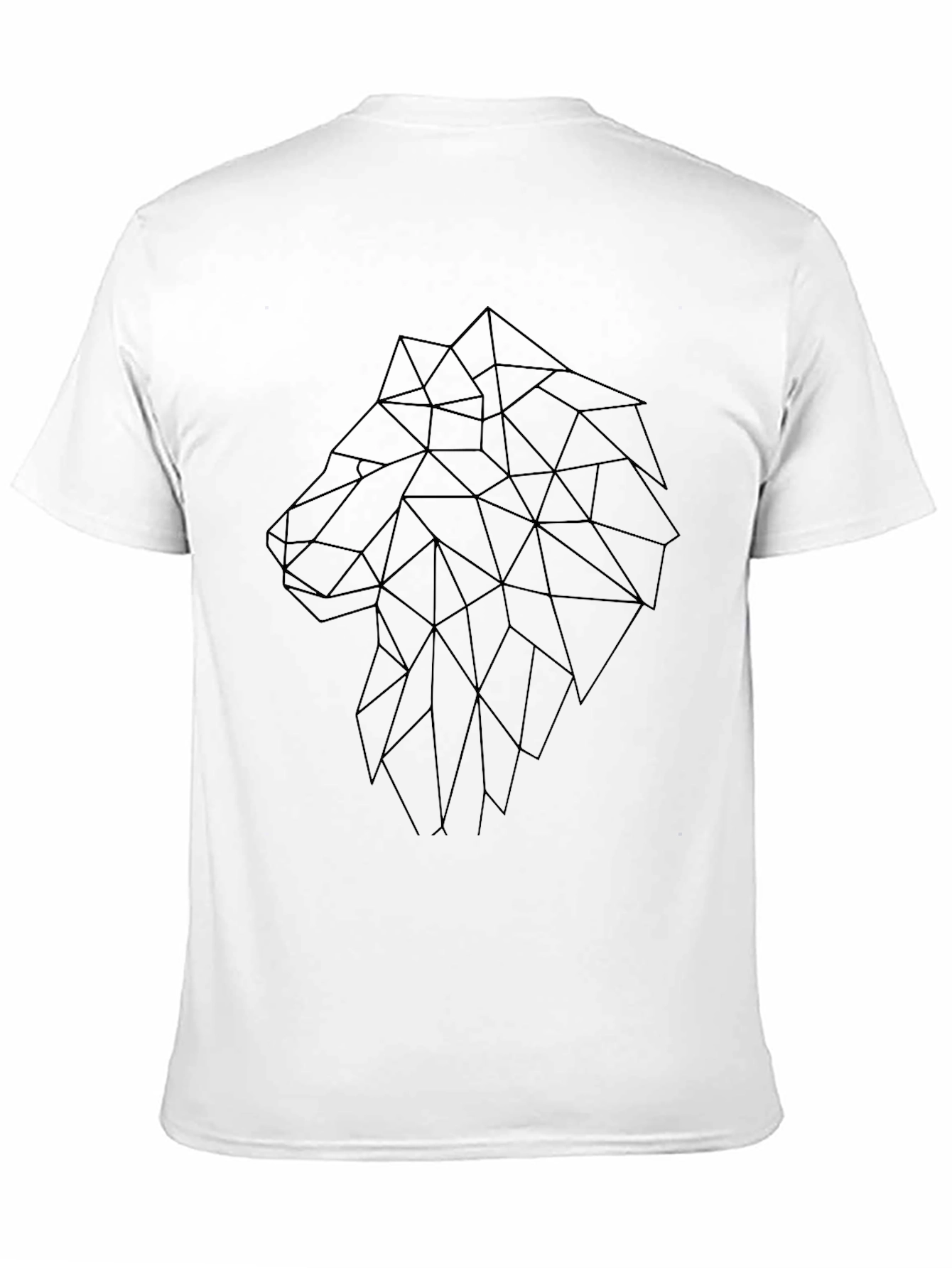 Geometric Wolf Graphic Tee - Modern Black T-Shirt