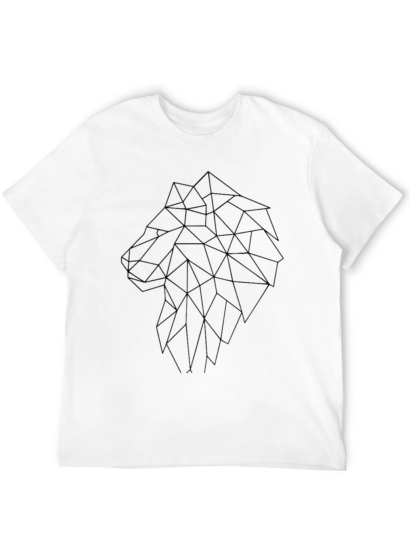Geometric Wolf Graphic Tee - Modern Black T-Shirt