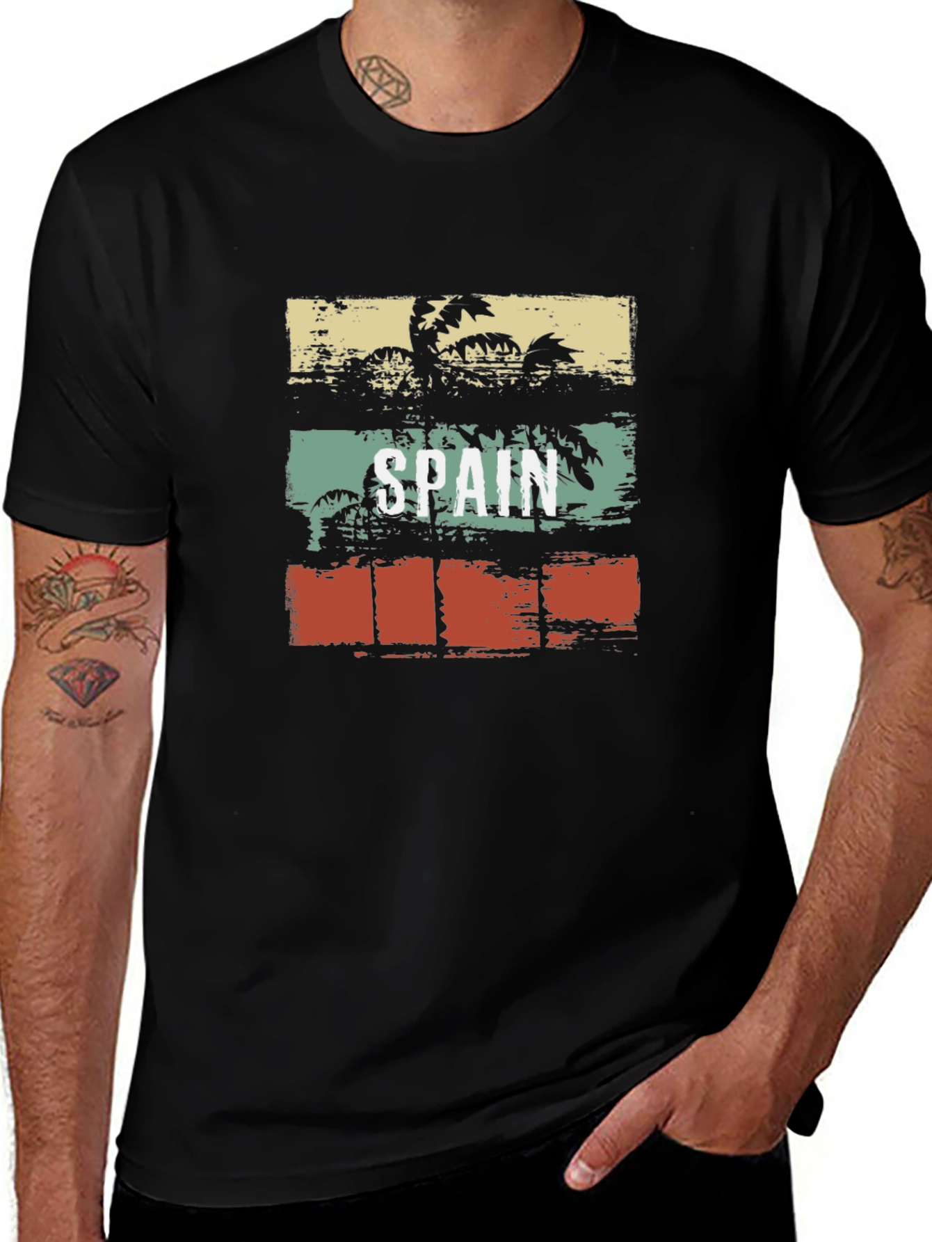 Spain Palm Tree Retro Style T-Shirt