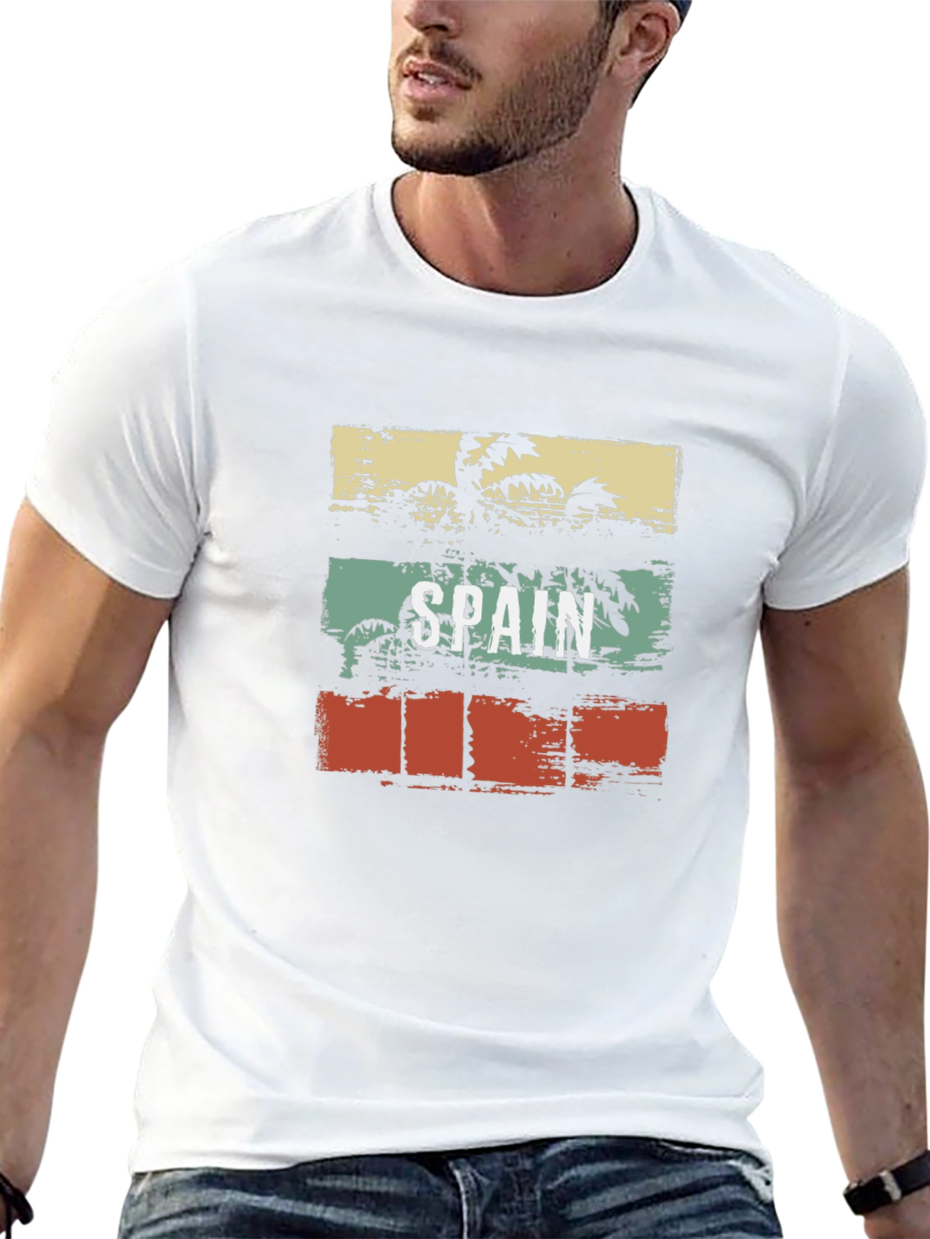Spain Palm Tree Retro Style T-Shirt
