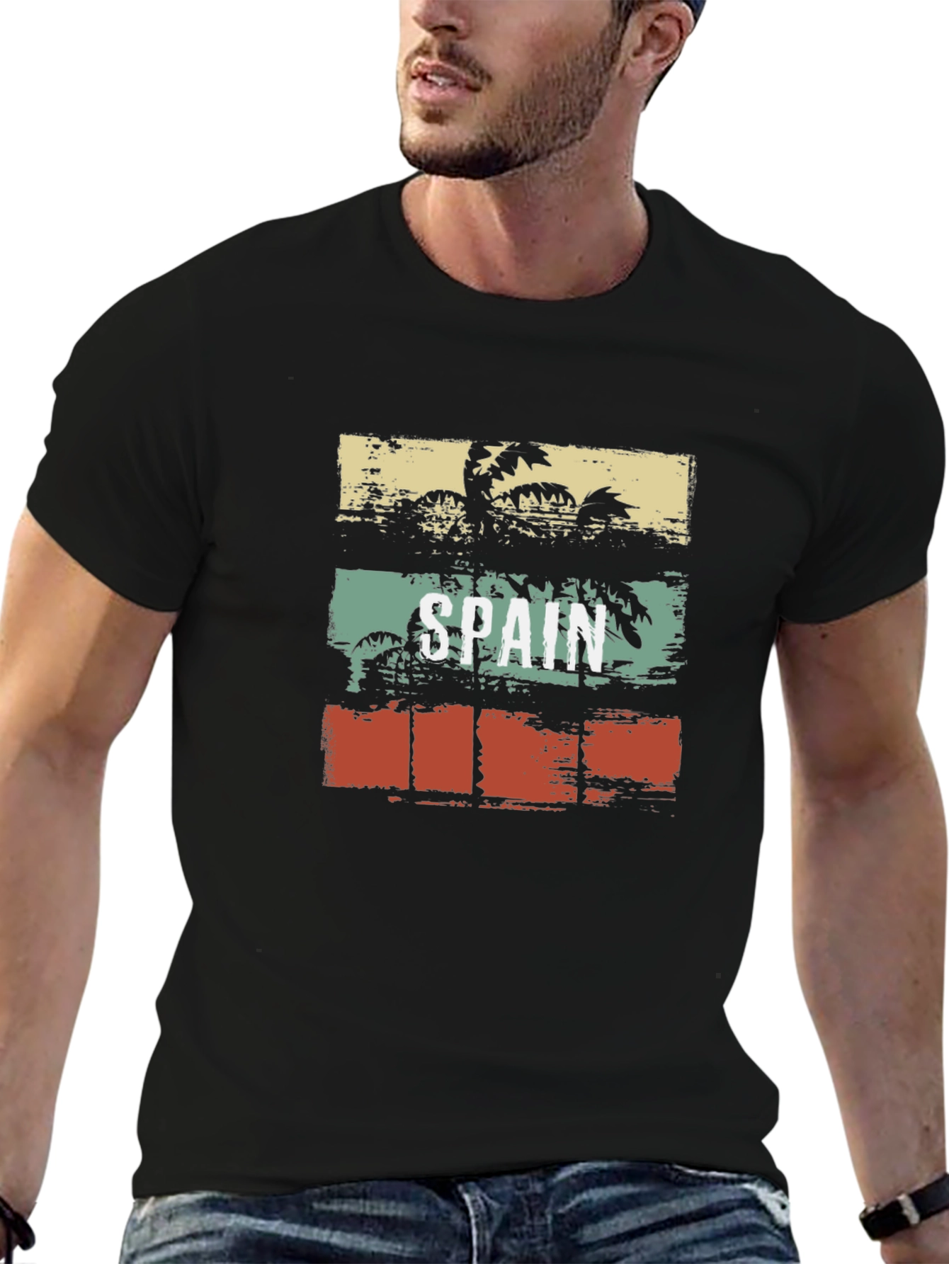 Spain Palm Tree Retro Style T-Shirt