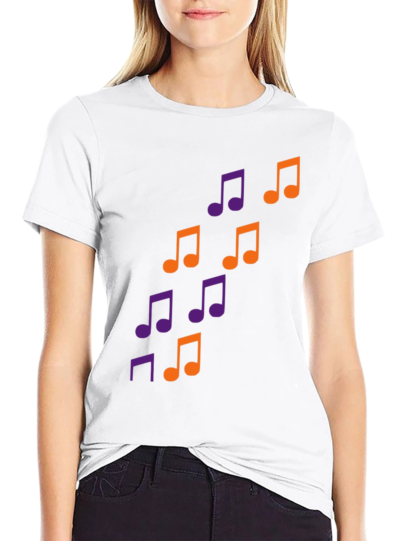 Musical Note Graphic Tee - Trendy Black T-Shirt