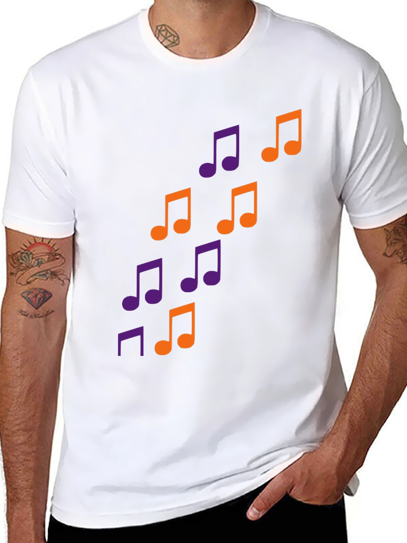 Musical Note Graphic Tee - Trendy Black T-Shirt