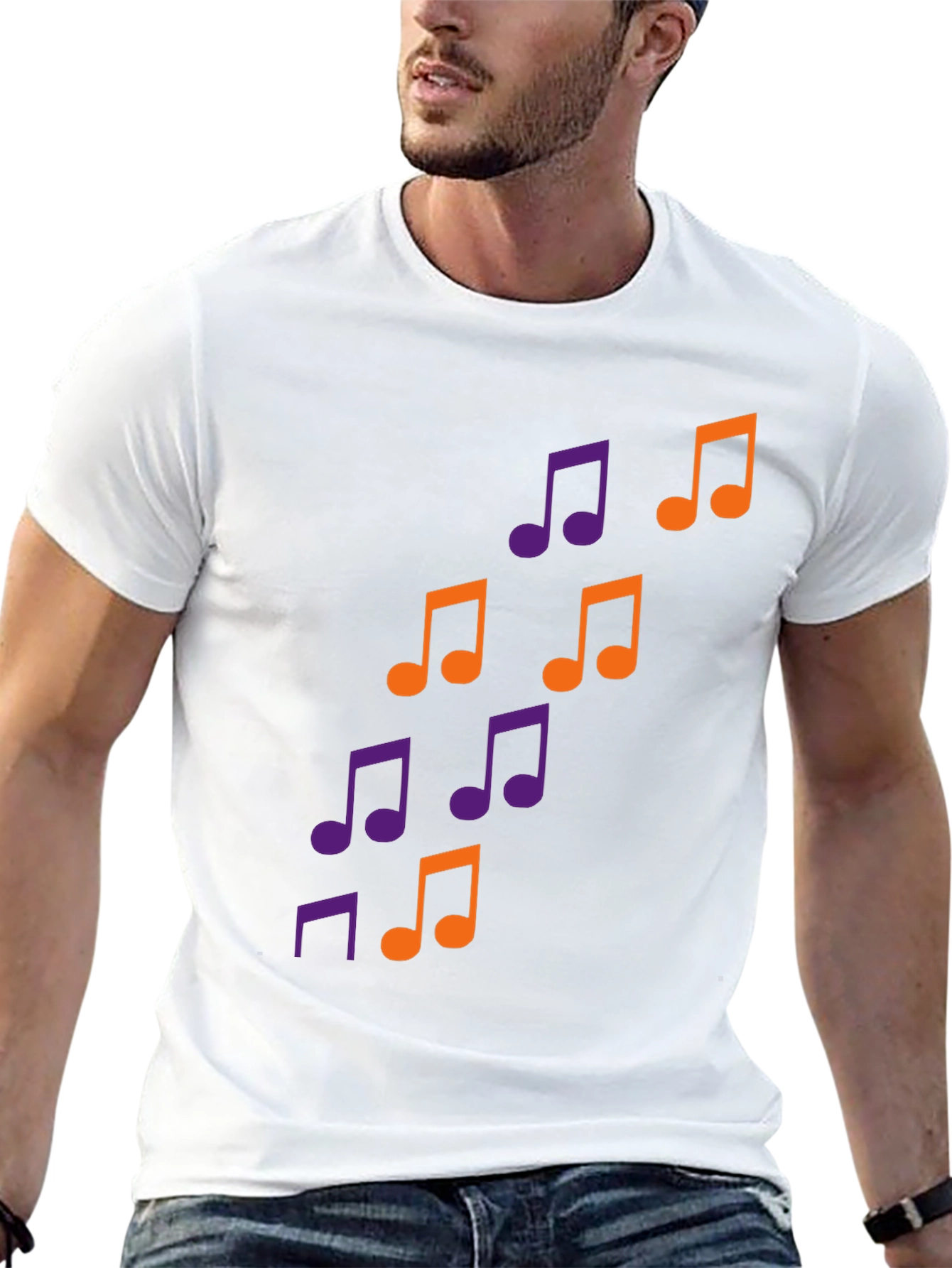 Musical Note Graphic Tee - Trendy Black T-Shirt