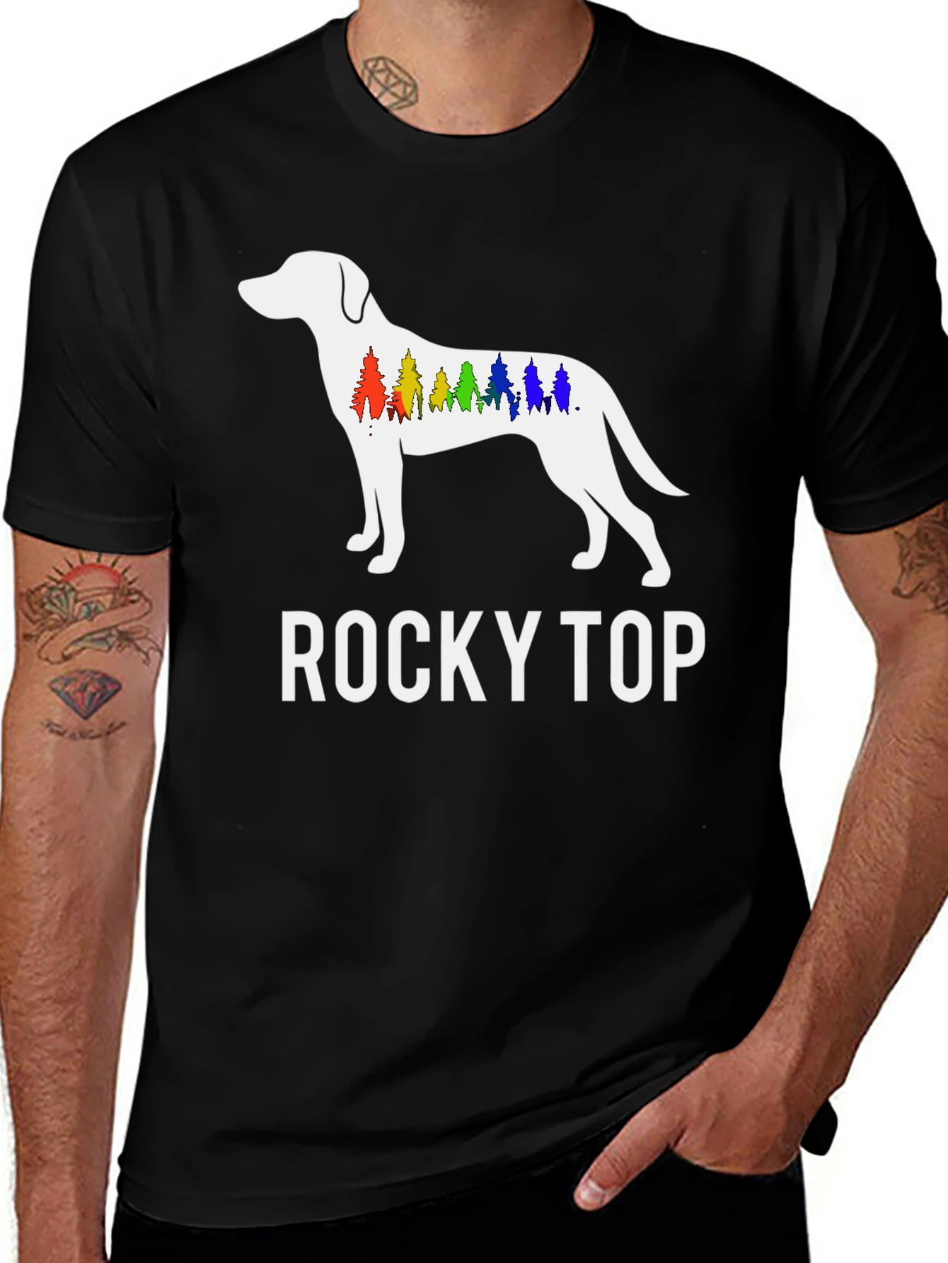 Rocky Top Dog Graphic T-Shirt - Unisex Black Tee