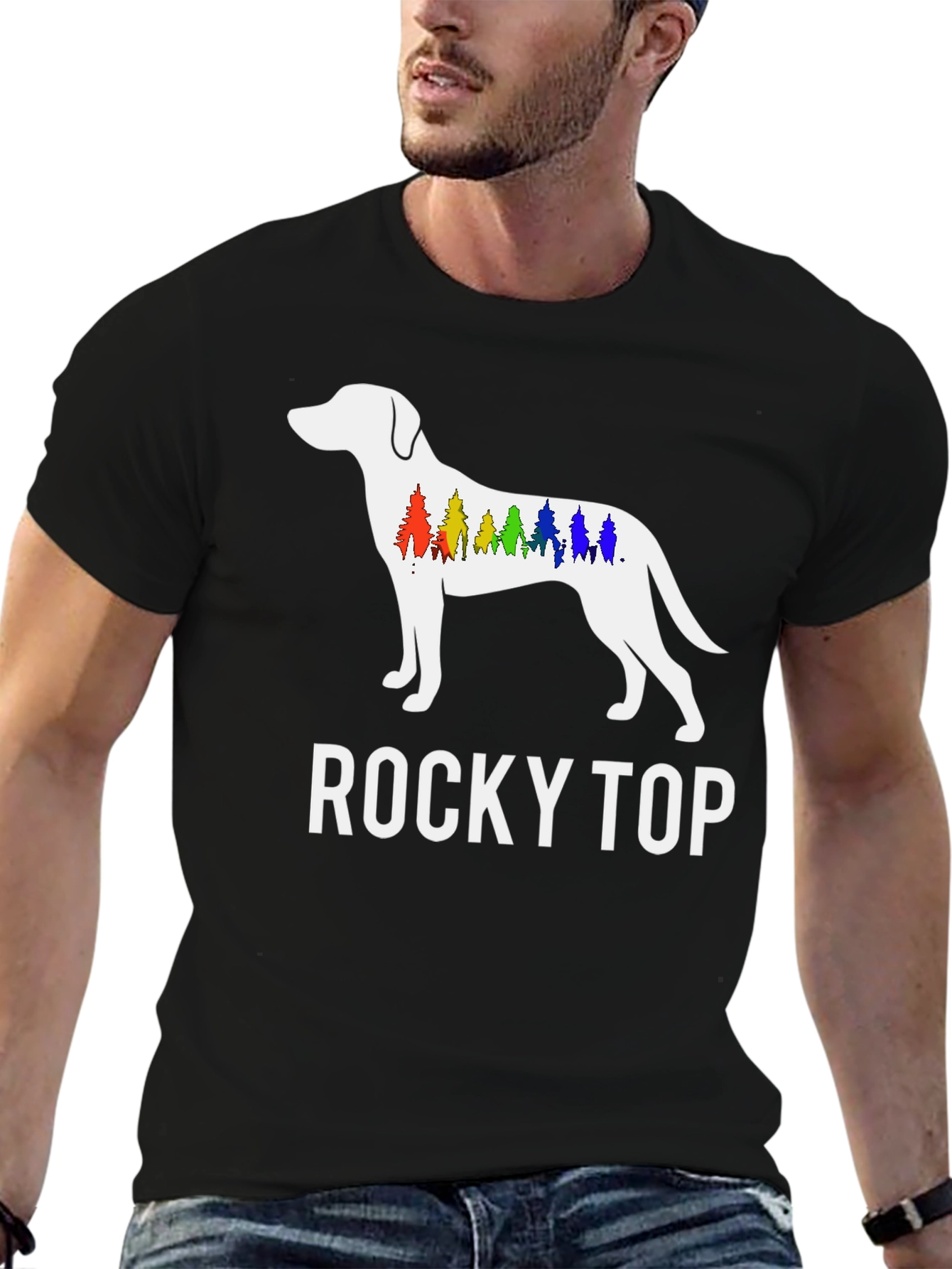 Rocky Top Dog Graphic T-Shirt - Unisex Black Tee