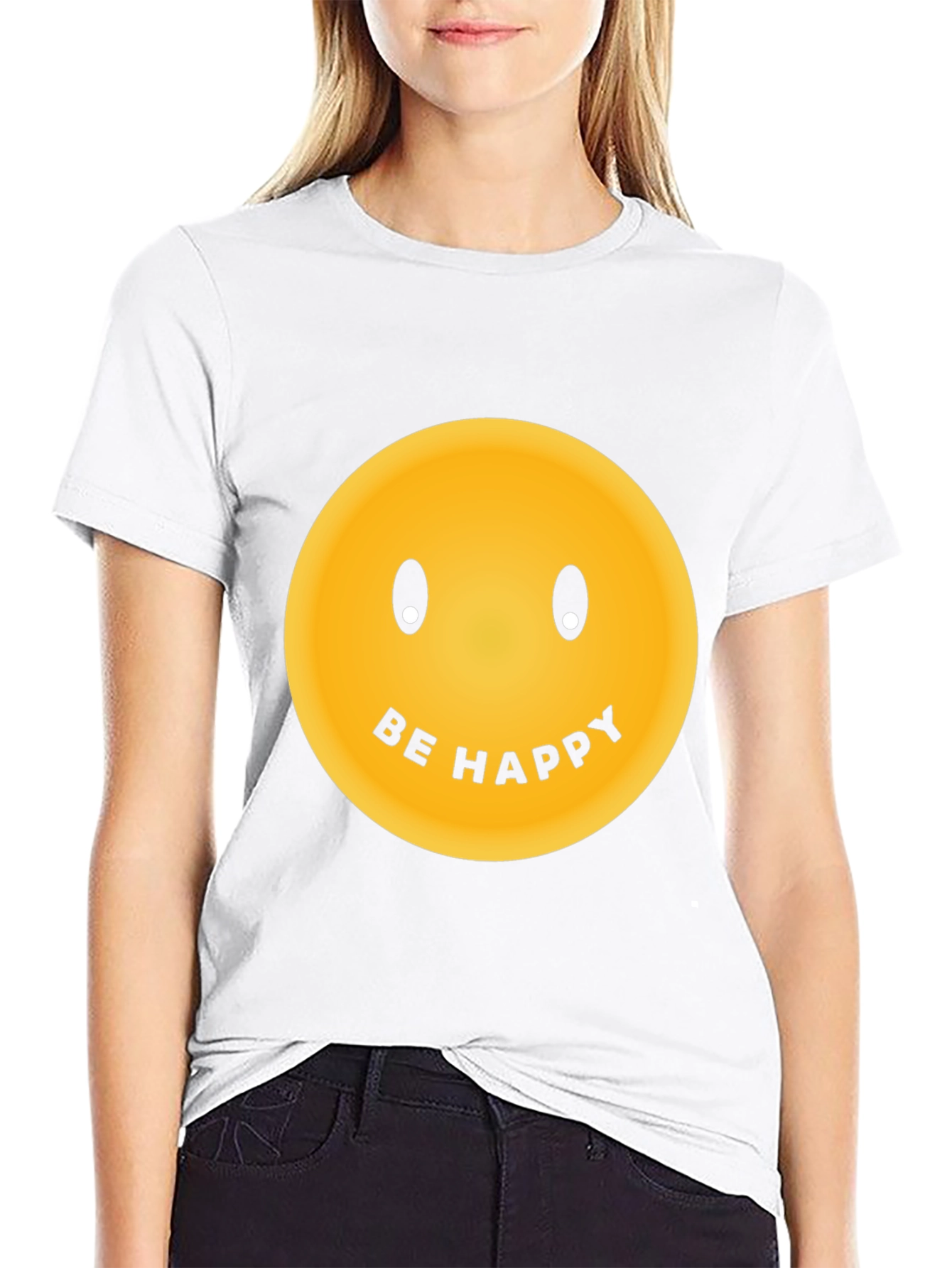 Be Happy Graphic Tee - Classic Smiley Face T-Shirt