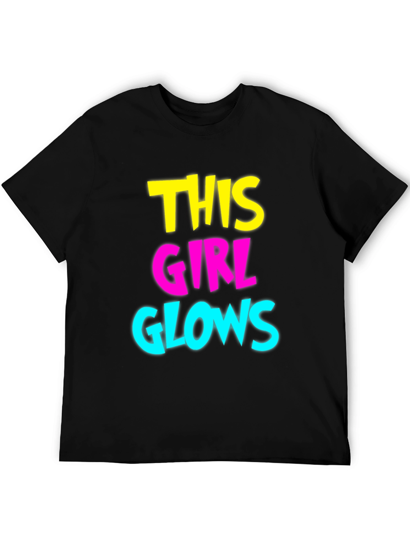 This Girl Glows Graphic Tee - Black