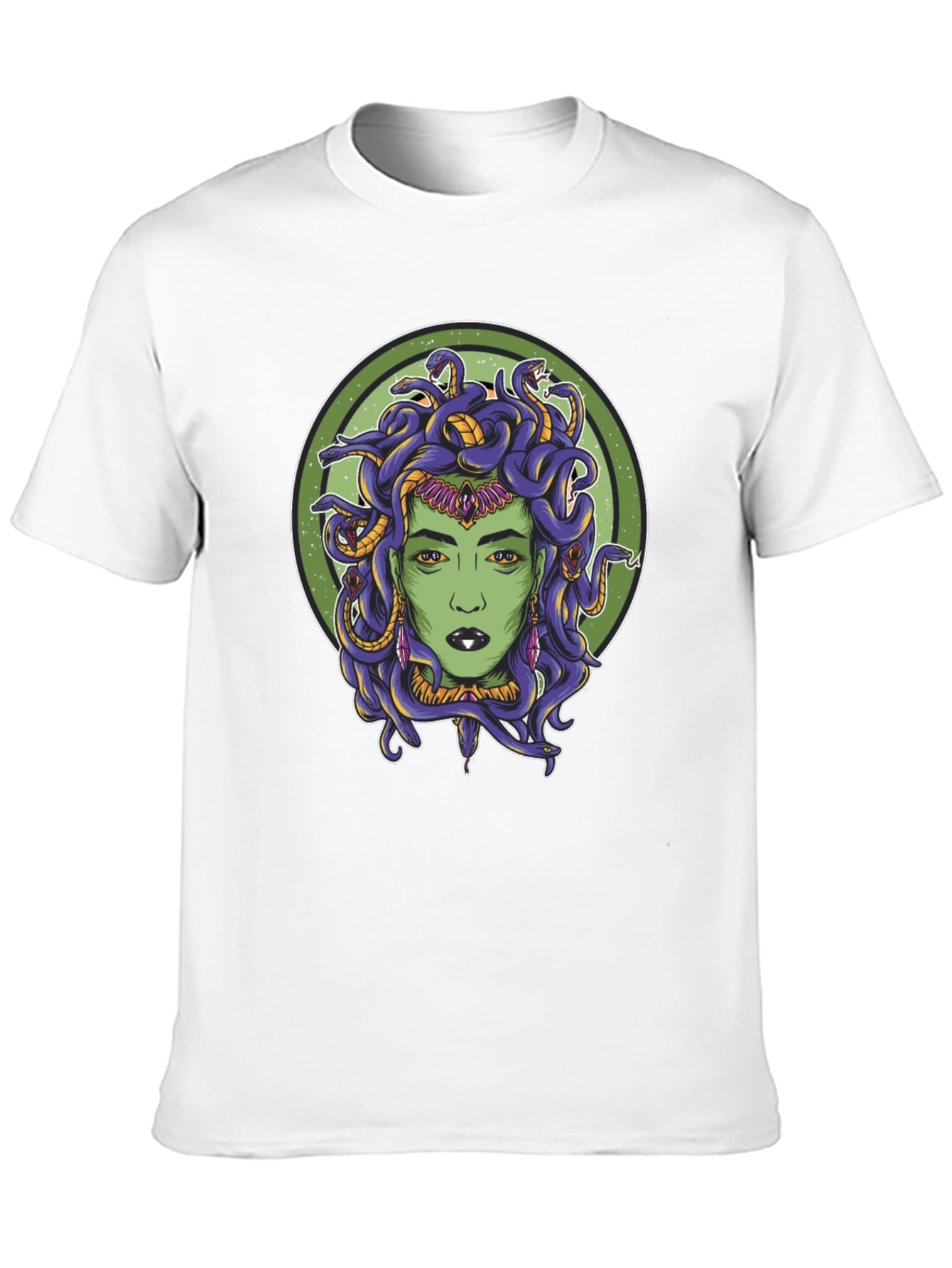 Medusa Graphic T-Shirt -  Mythical Serpent Hair Tee