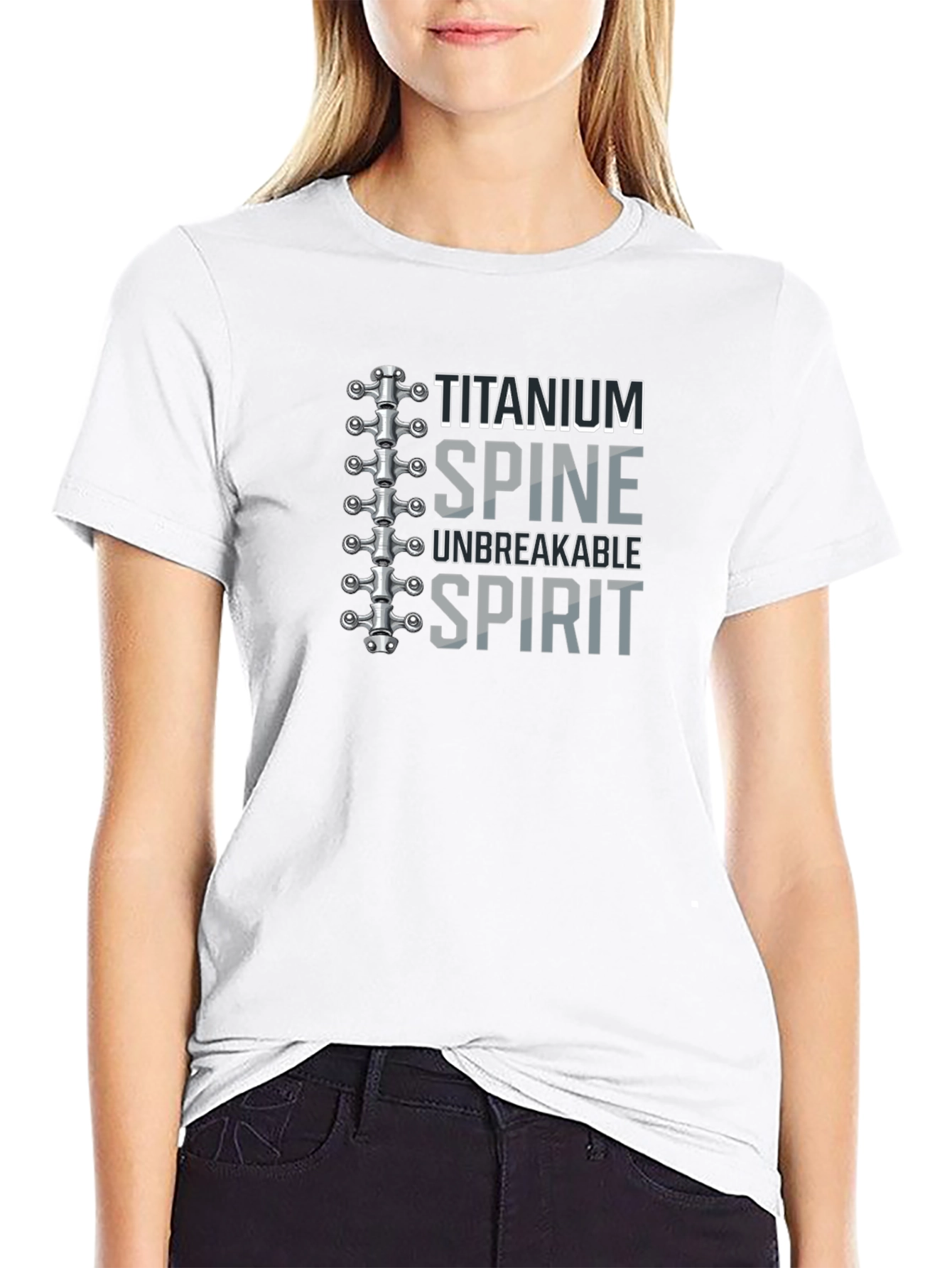 Titanium Spine Graphic Tee - Unbreakable Spirit