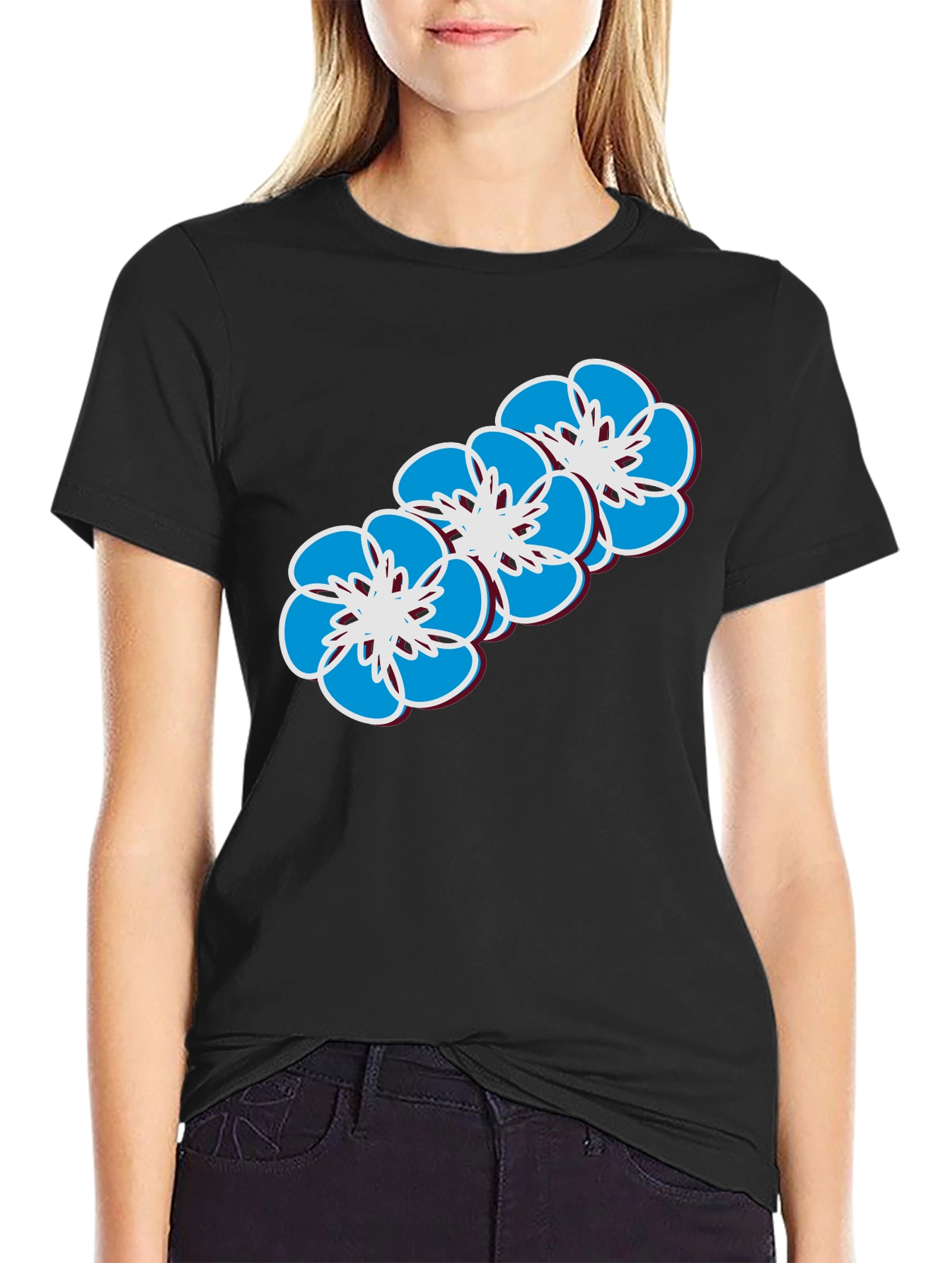 Floral Print T-Shirt - Casual Wear