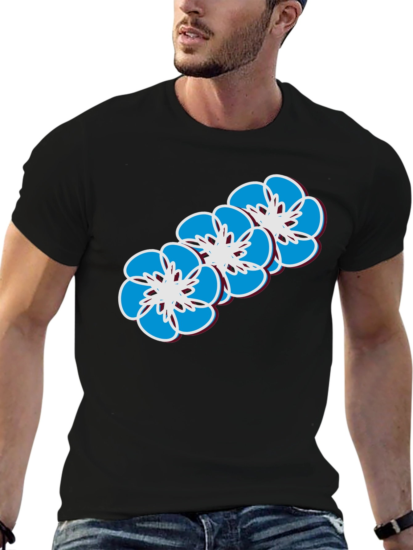 Floral Print T-Shirt - Casual Wear