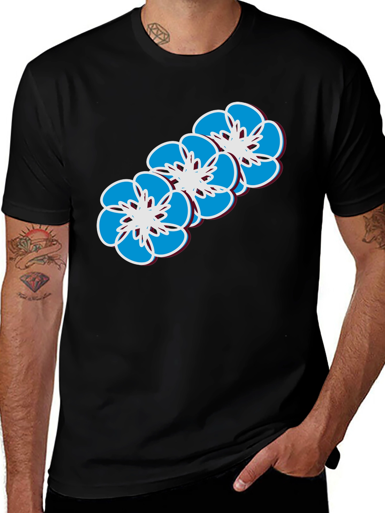 Floral Print T-Shirt - Casual Wear