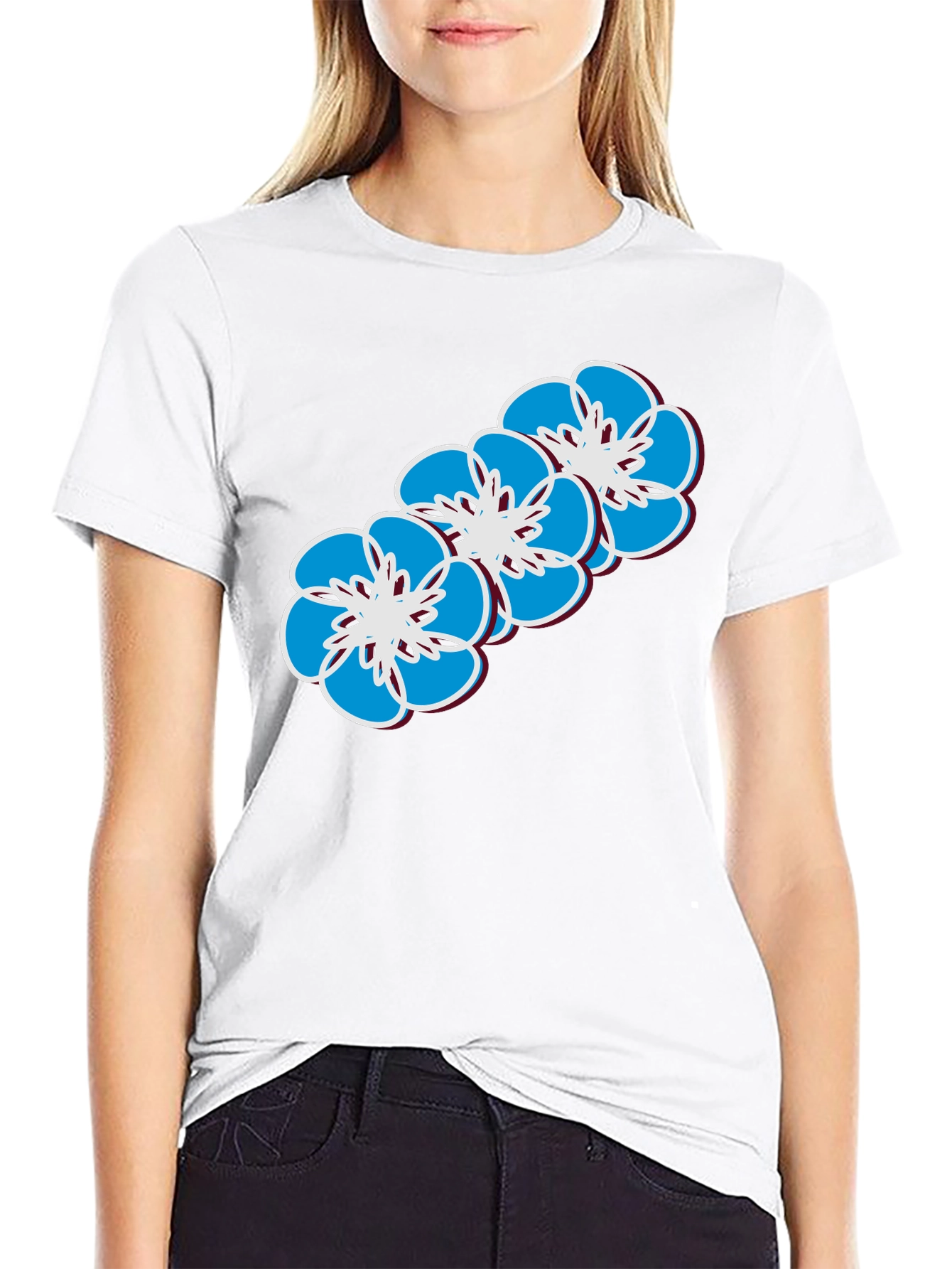 Floral Print T-Shirt - Casual Wear