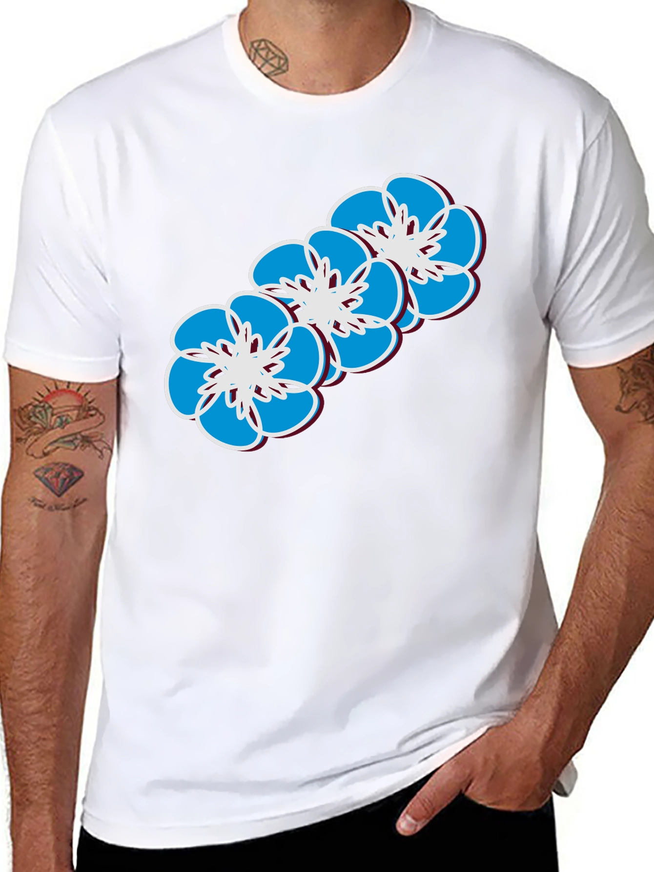 Floral Print T-Shirt - Casual Wear